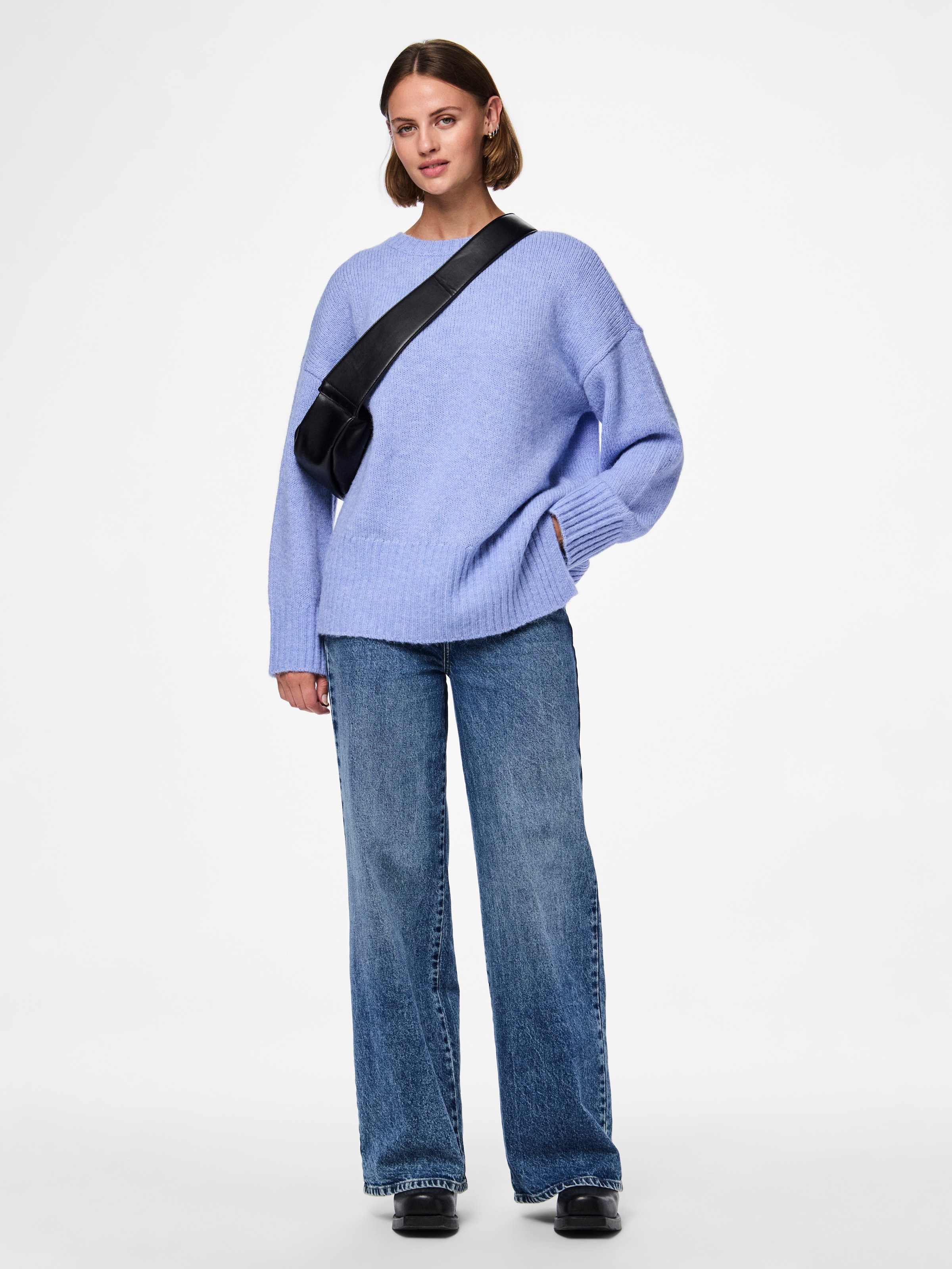 pieces Rundhalspullover »PCNANCY LS LOOSE O-NECK KNIT NOOS BC«, Oversized