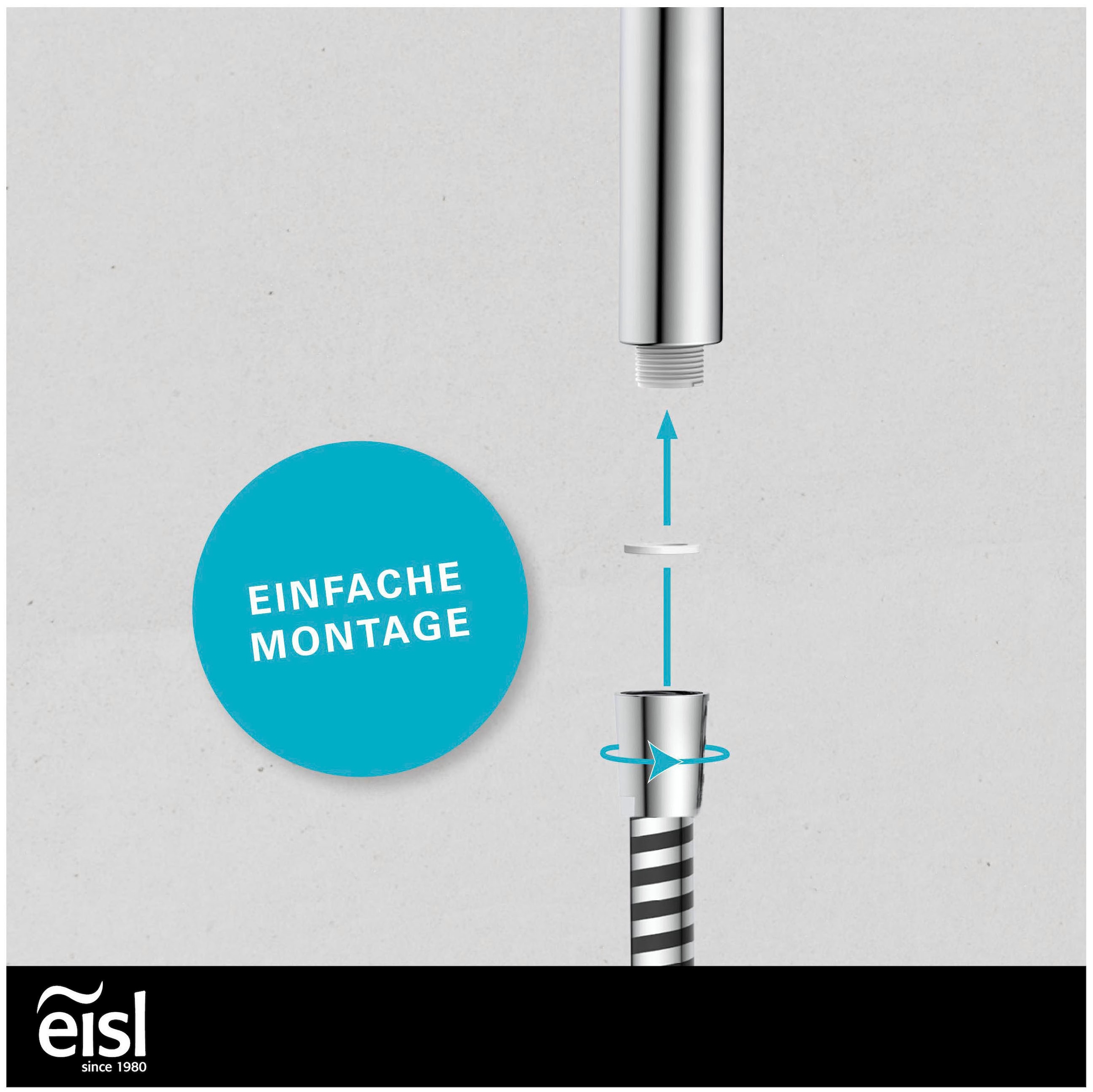 Eisl Garniture de douche »STORM« économiseur d’eau, anti-calcaire, réglable en 7 positions, fonction arrêt d’eau