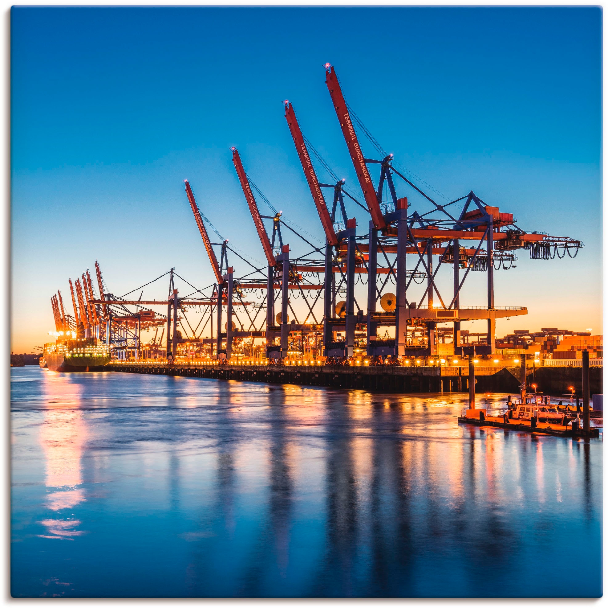 Image of Artland Leinwandbild "Hamburg Container Terminals" Deutschland 1 Stk. tlg. auf Holzrahmen gespannt