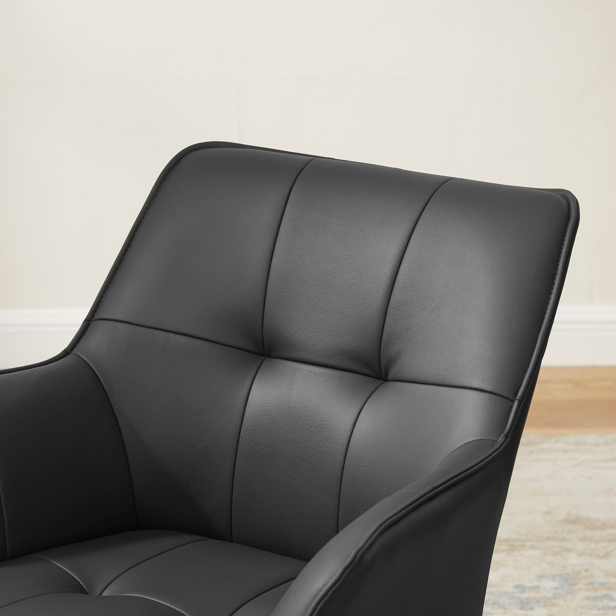 GOODproduct Chaise pivotante »Lika« (Ensemble) 2 cuisechtes Leder, 360° Drehfunktion, Steppnähte, Metallgestell