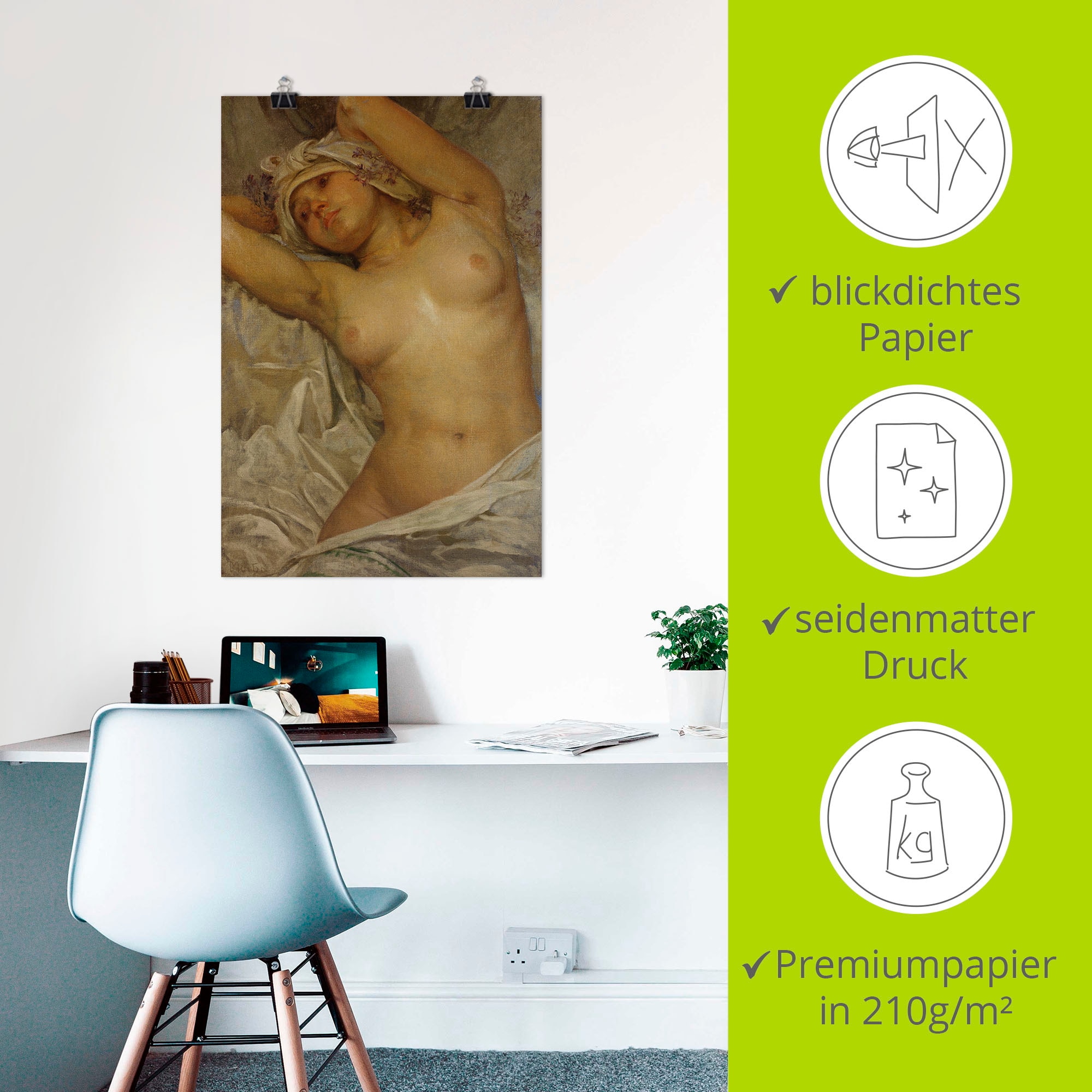 Artland Poster »Mädchenakt. 1922.« Frau 1 Stk. tlg. als Leinwandbild, Poster, Wandaufkleber in verschied. Grössen