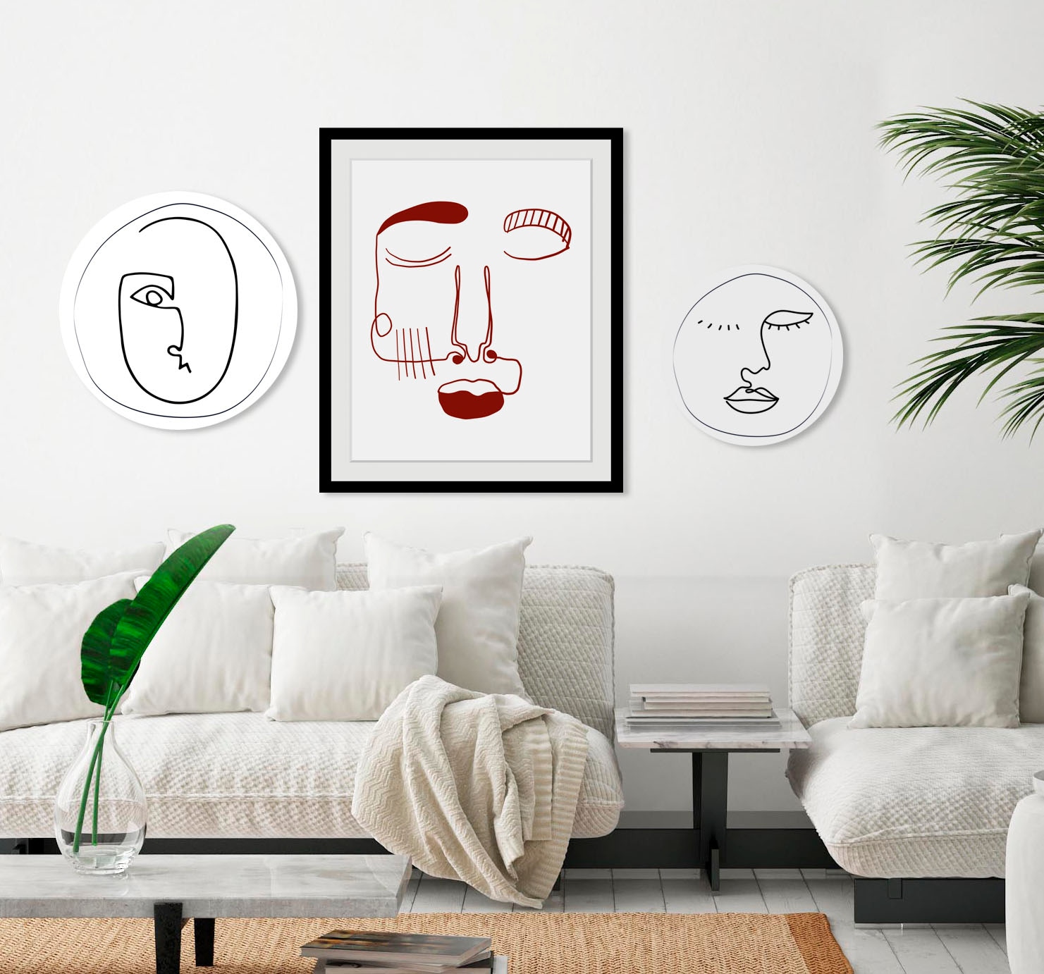 Image of queence Bild "Sydney" Abstrakt Figuren Gesicht Kunst 1 Stk. tlg. HD Premium Poster-Druck inkl. Holzrahmen