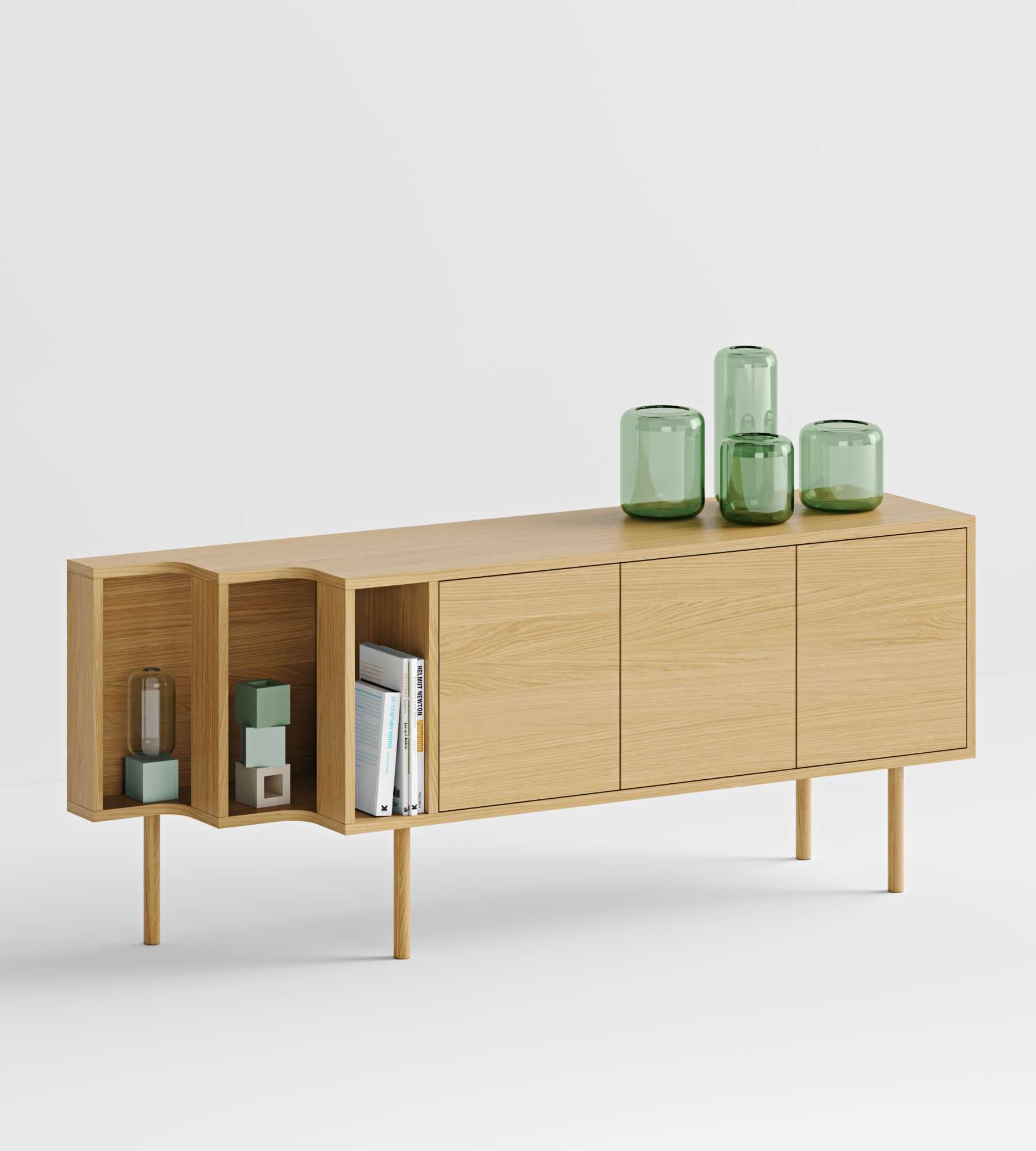 Image of Woodman Sideboard "Shift" mit Echtholzfurnier aus Eiche, Breite 189 cm, mit Push-to-Open, FSC