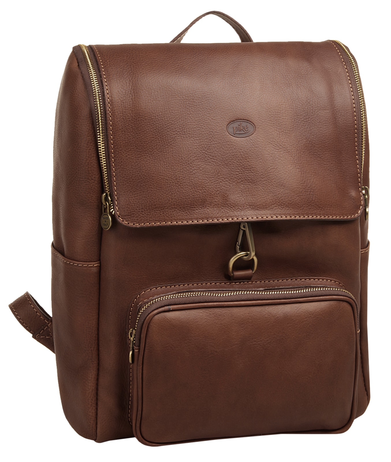 Piké Laptoprucksack, echt Leder, Made in Italy