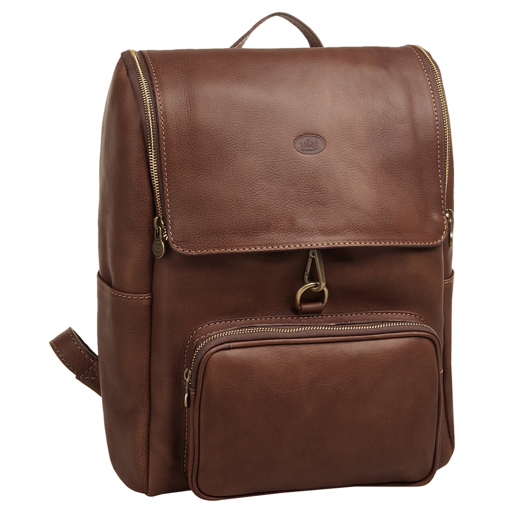 Piké Laptoprucksack, echt Leder, Made in Italy