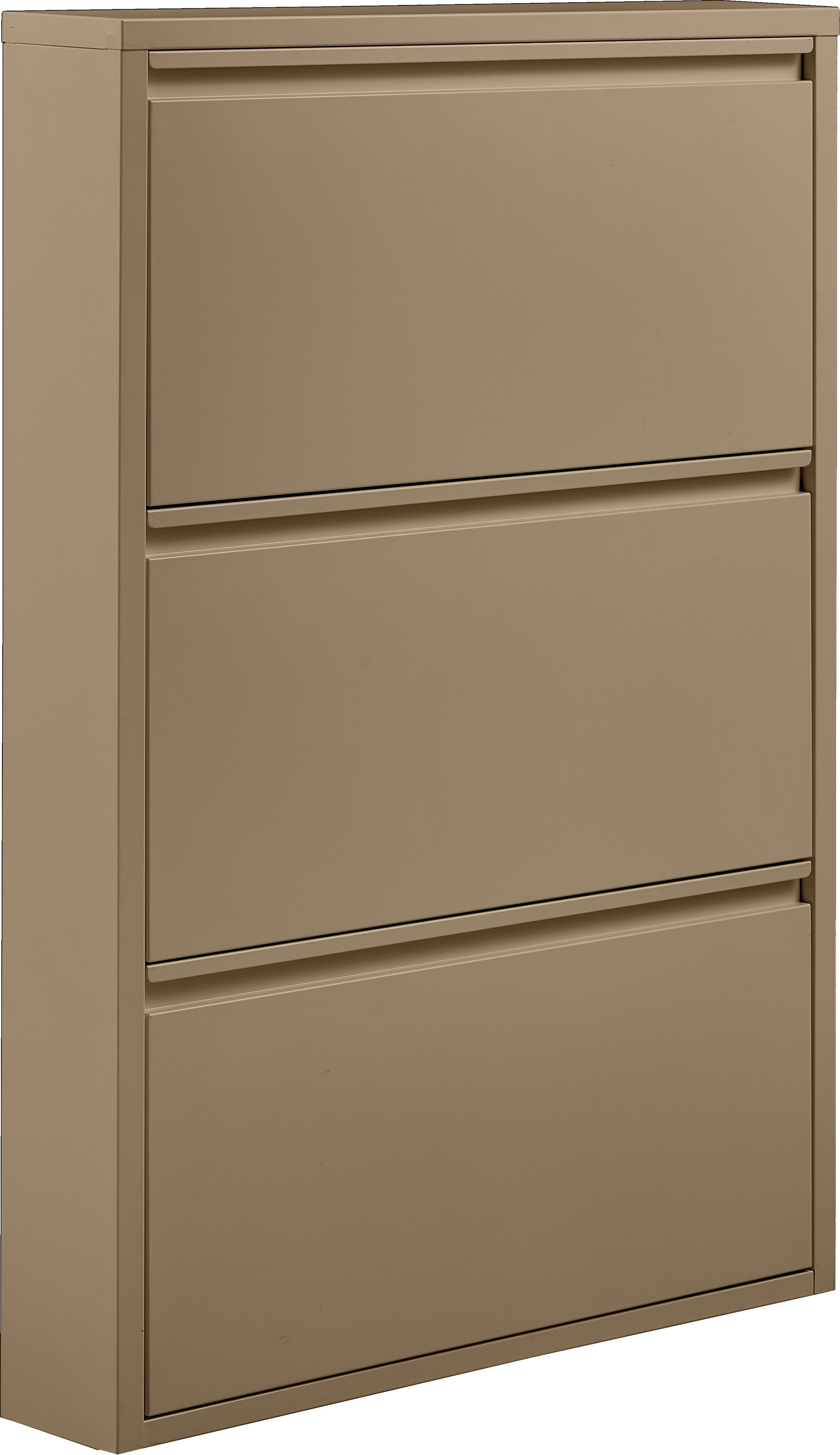 WOOOD Schuhschrank »Metall pulverbeschichtet mit Griffleiste H 103 x B 66 x T 16 cm« Tragkraft 20 kg pro Fach, pfleigleicht, einfach zu montierbar