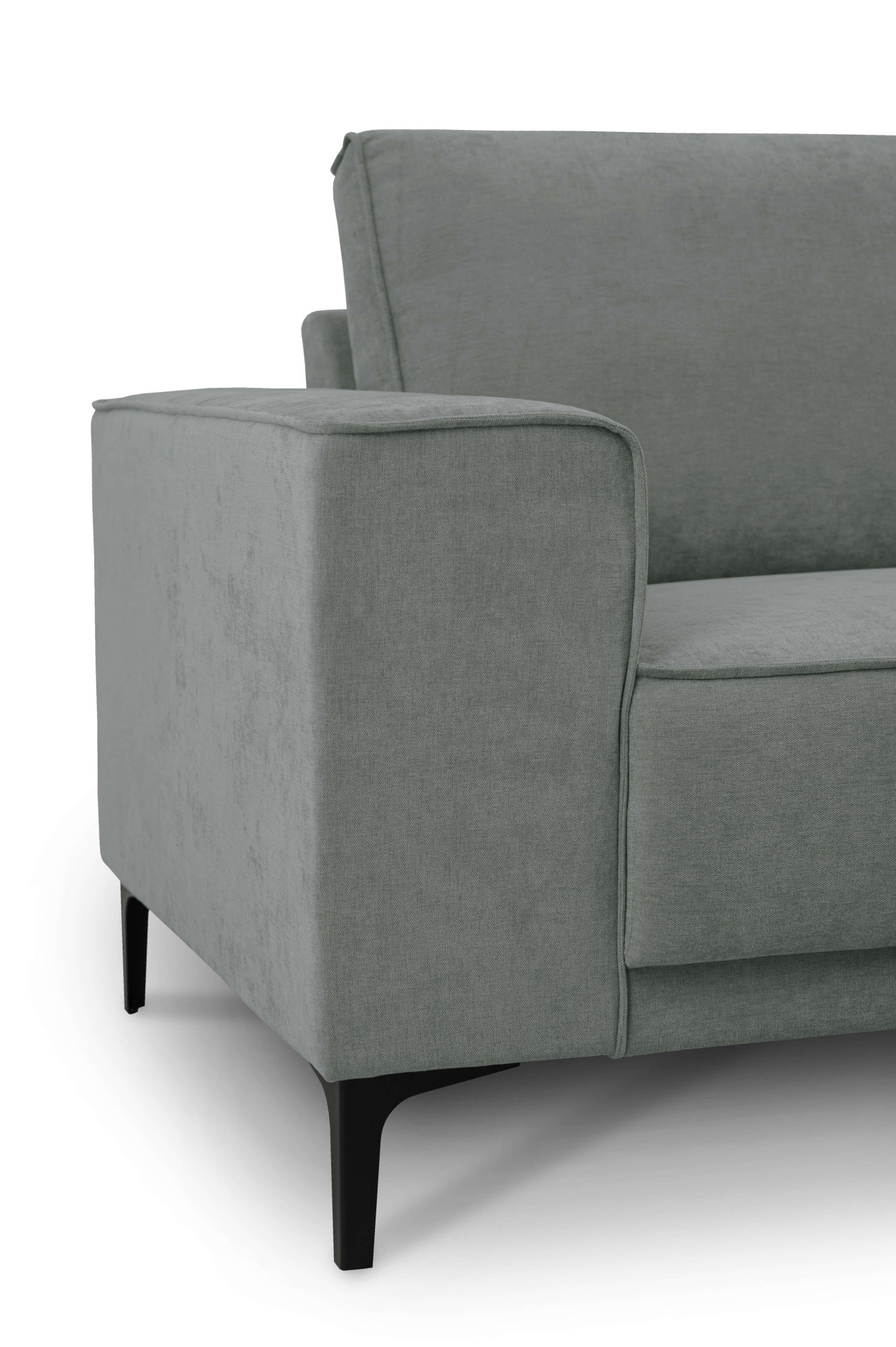 Places of Style Ecksofa »Polsterecke Oland, Struktur, Flachgewebe, Luxus-Microfaser, Boucle«, L-Form, 280 cm, Wellenunterfederung, Skandi-Design, Metallfüsse