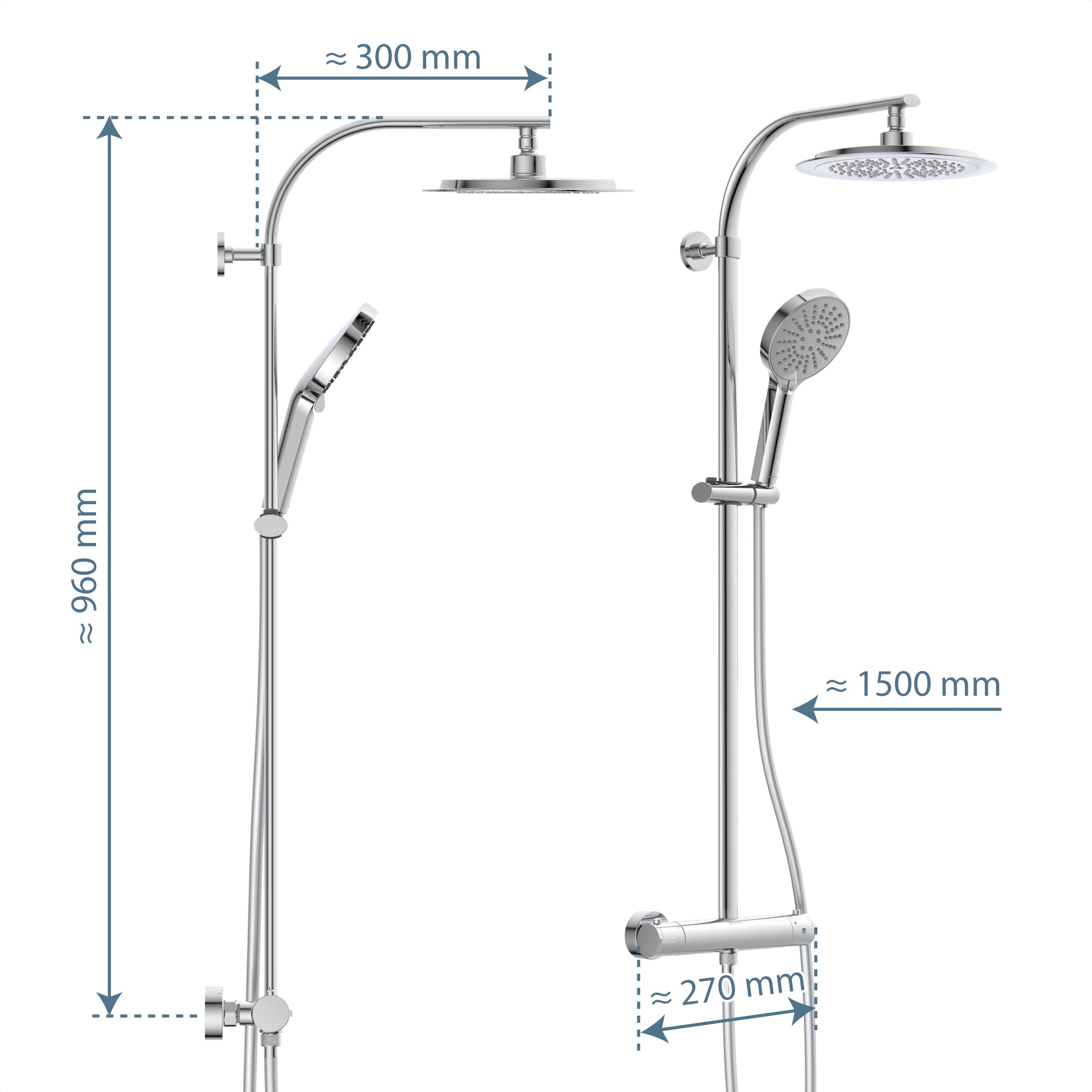 Schütte Colonne de douche »MADURA FRESH« incl. joint d'économie d'eau, verrou de sécurité, anti-calcaire, réglable en hauteur