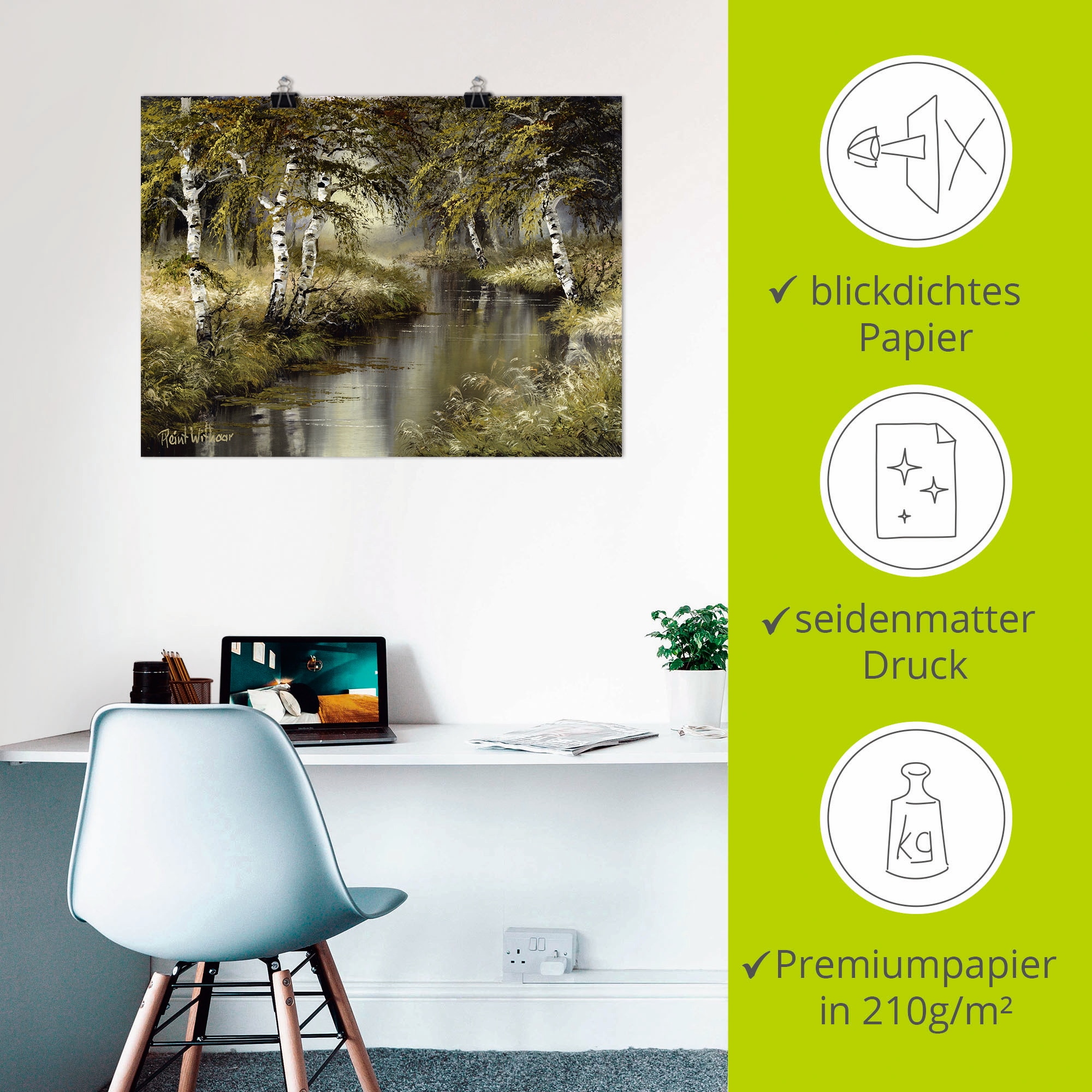 Artland Wandbild »Kanal tief im Wald« Wald 1 Stk. tlg. als Leinwandbild, Poster in verschied. Grössen