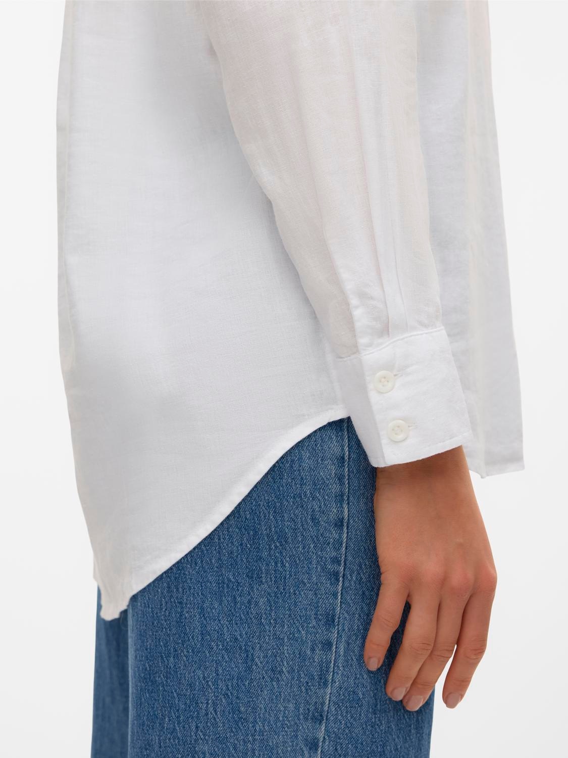 Vero Moda Hemdbluse »VMLINN LINEN LS SHIRT WVN NOOS«, hochwertige Qaulität mit Leinen