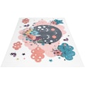 Carpet City Kinderteppich »ANIME917«, rechteckig, Kinderzimmer Teppich Modern mit Mond, Blumen, Wolken, Creme, Multi