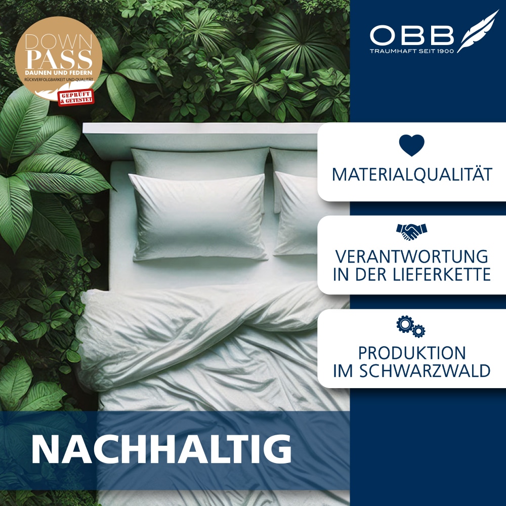 OBB Couette en duvet »Edition 125 Jahre, Bettdecken für Sommer und Winter« extraleicht Füllung 90% Daunen, 10%Federn 1 cuis tlg. Bettdecke 135x200 cm, 155x220 cm & weitere Grössen, Made in Germany