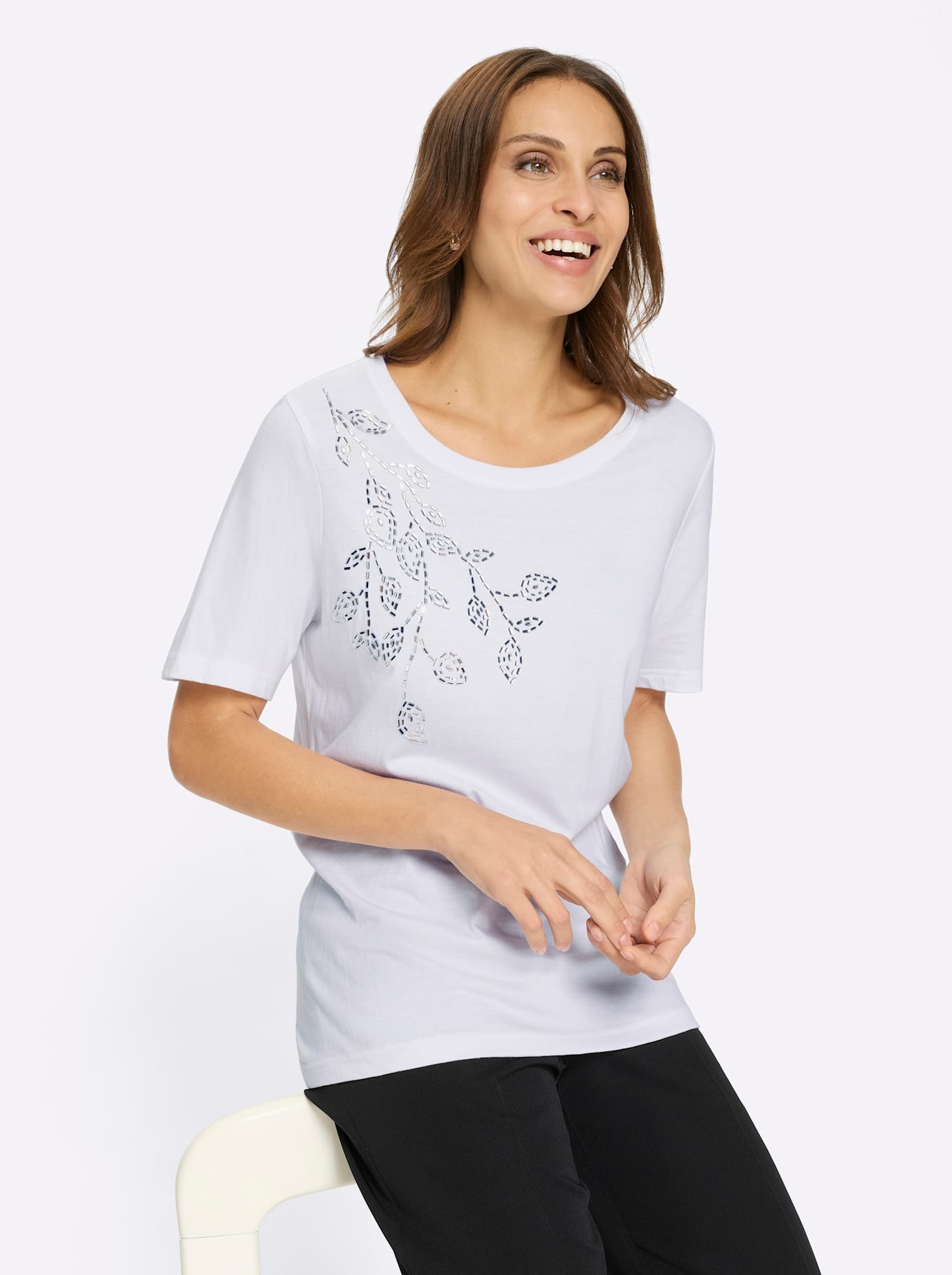 Lady Rundhalsshirt »Rundhals-Shirt« 1 tlg.