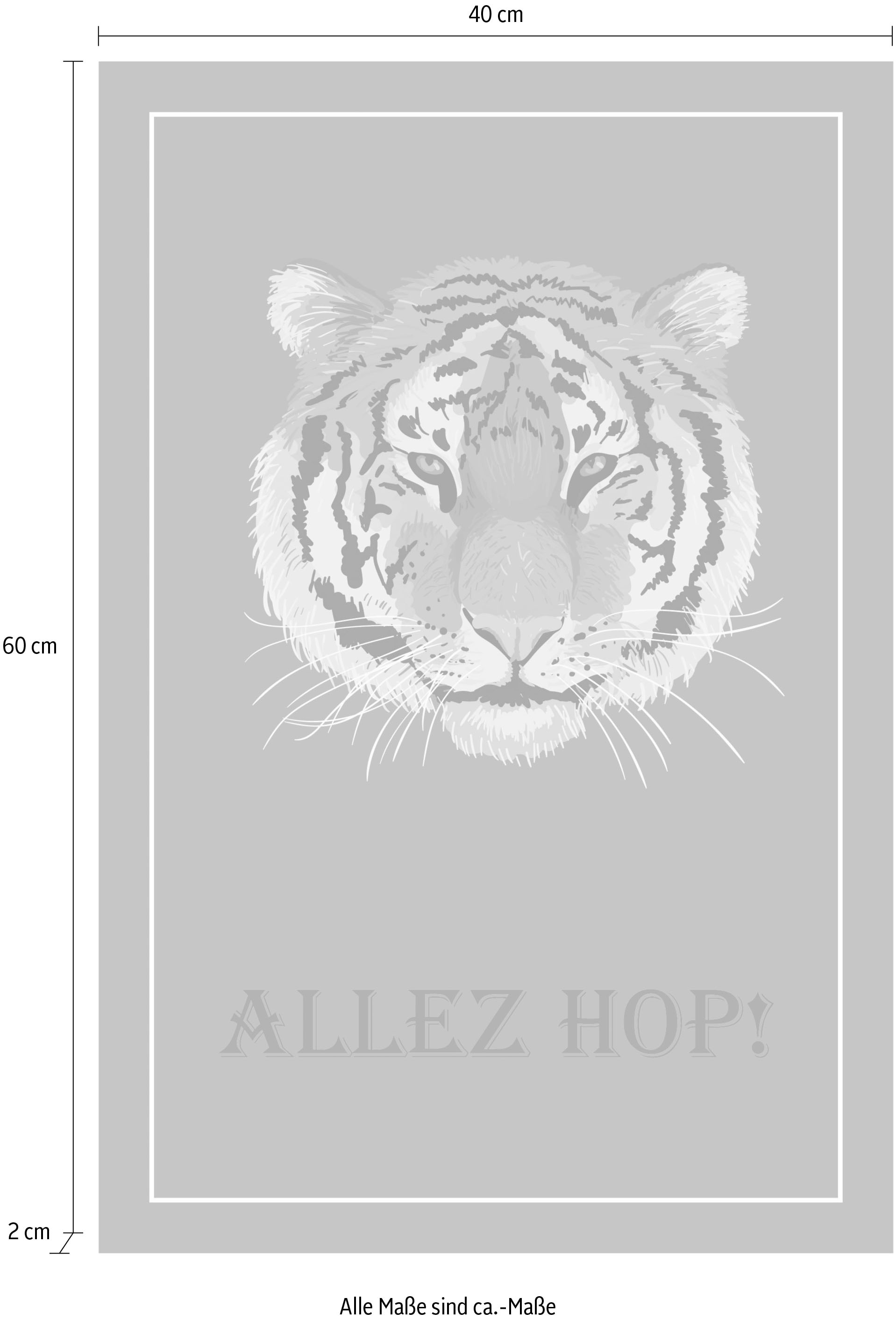 queence Tableau sur toile »Tiger ALLEZ HOP!« Premium-Leinwandstoff, Handarbeit aus Deutschland