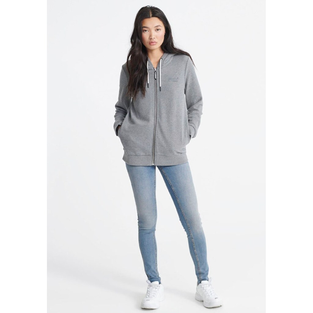 Superdry Sweatjacke »OL ELITE ZIPHOOD«, mit tonalem Logo