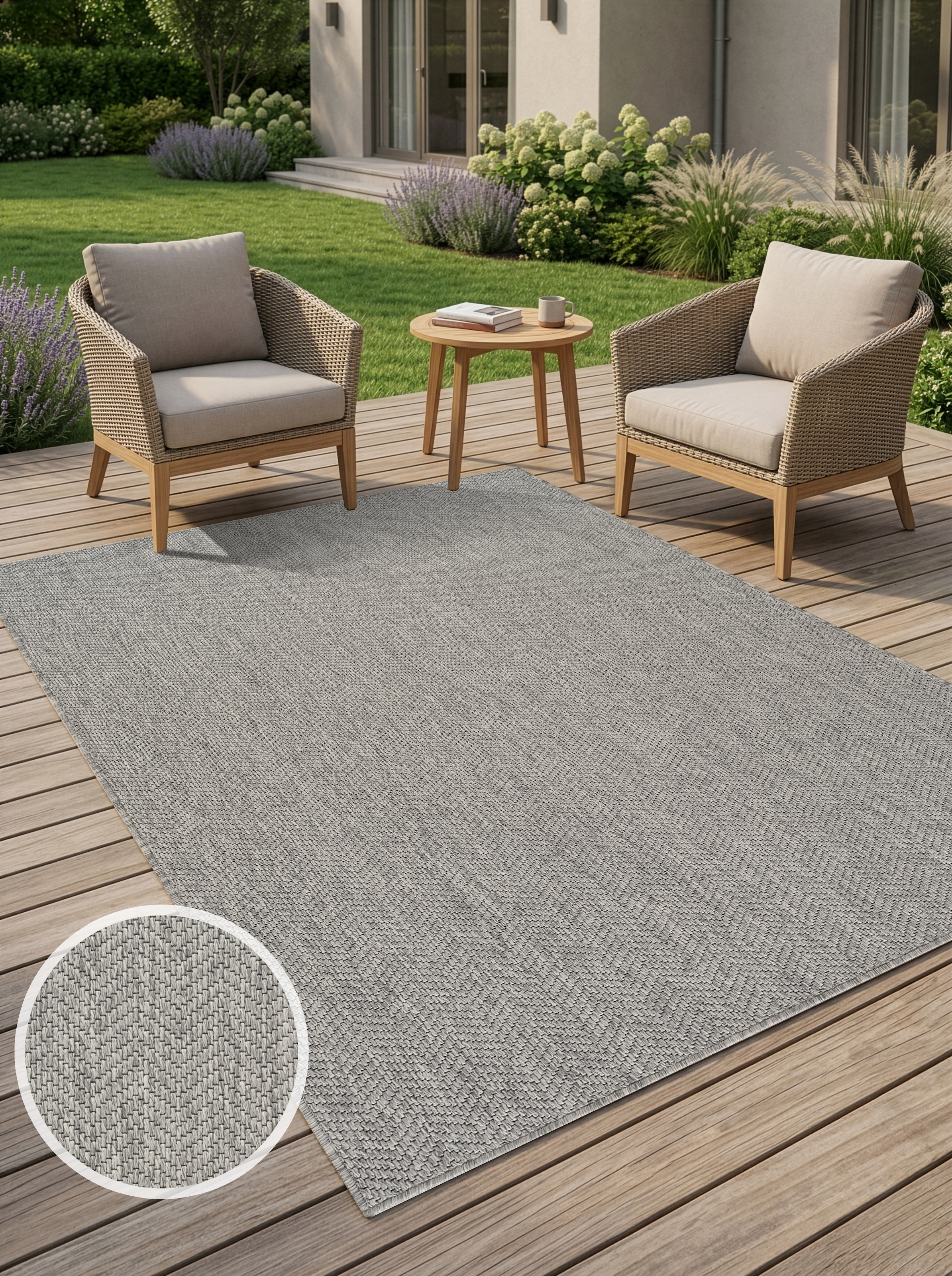 GOODproduct Teppich »Nollan, In- und Outdoor geeignet, Balkon, Camping« rechteckig 8 mm Höhe Wetterfest & UV-beständig, Sisal-Optik, Esszimmer, Wohnzimmer