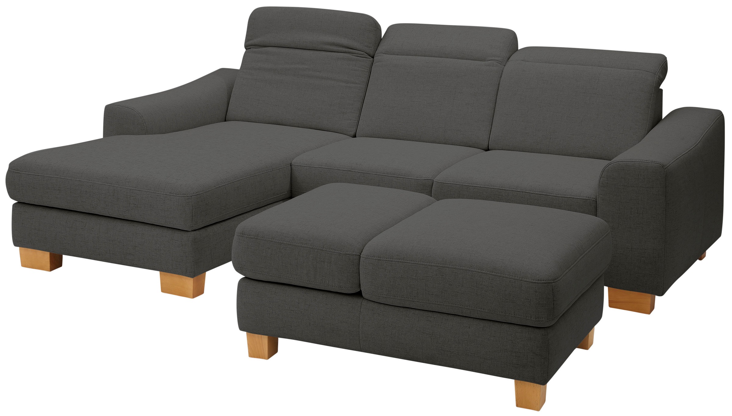 Home affaire Canapé d'angle »Dundee L-Form« wahlweise mit Kopfteilverstellung und zusätzlich mit Bettfunktion