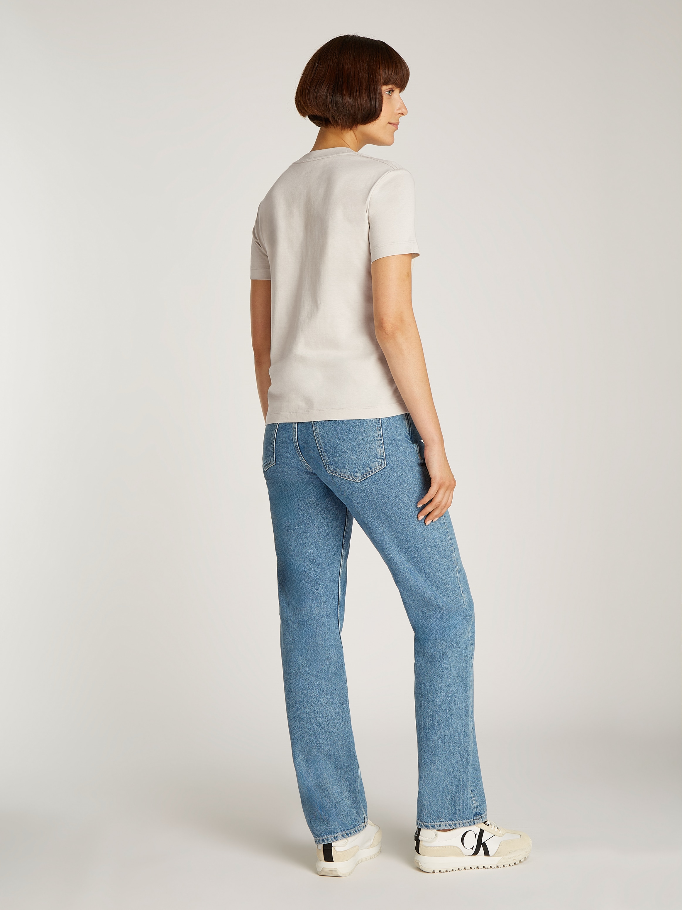 Calvin Klein Jeans Rundhalsshirt »GLOSSY MONOLOGO REGULAR TEE«, mit Logodruck