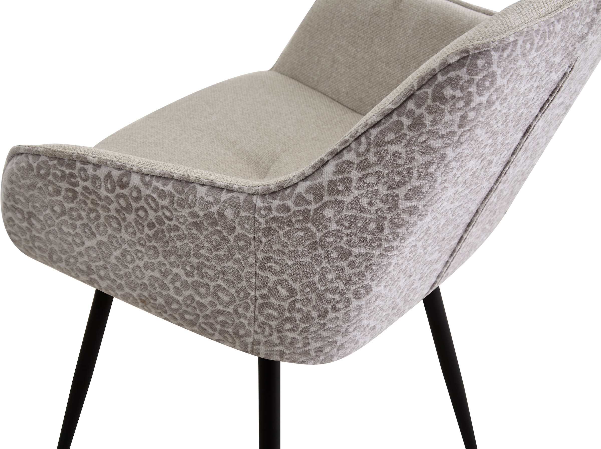 GOODproduct Chaise de salle à manger »Lincoln, 2er-Set, 360° Drehfunktion« (Ensemble) 2 cuismoderner Stuhl mit Leopardenlook, Webstoff und 360°-Drehfunktion