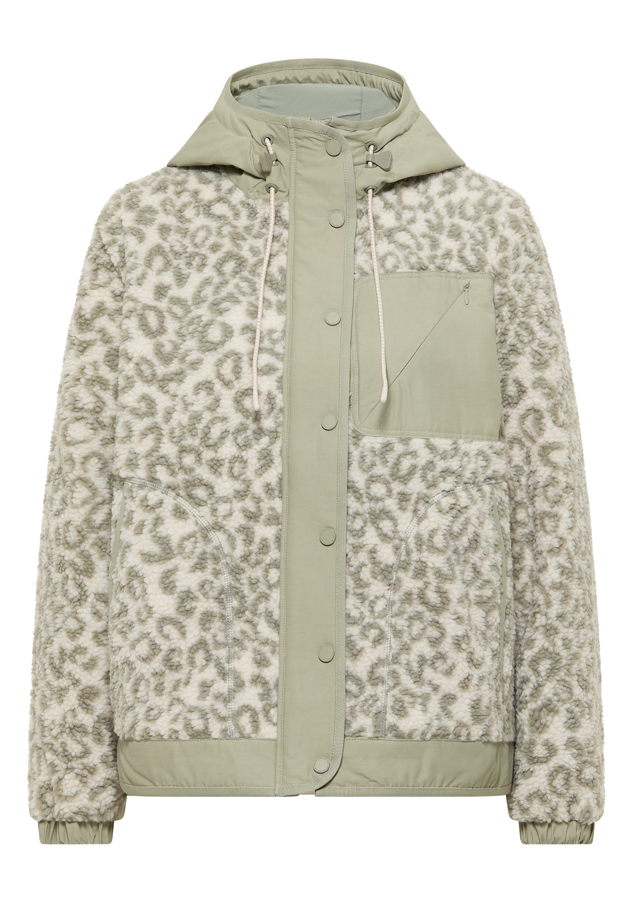 Cecil Fleecejacke mit Kapuze mit Animal-Muster und Kapuze