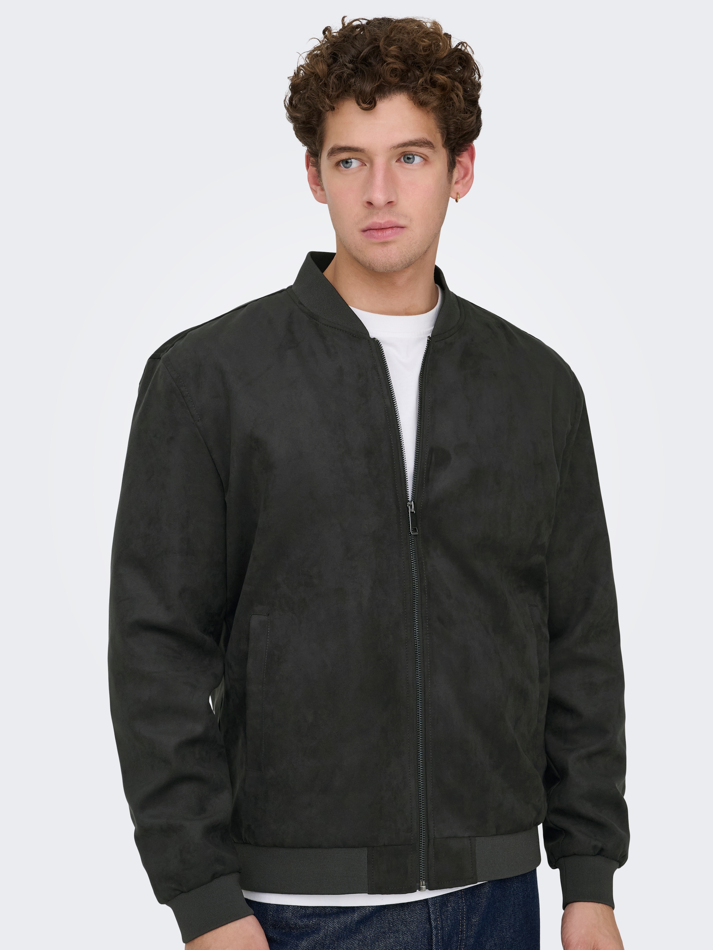ONLY & SONS Blouson »ONSLUCAS FAKE SUEDE BOMBER OTW« Polyester, regular fit