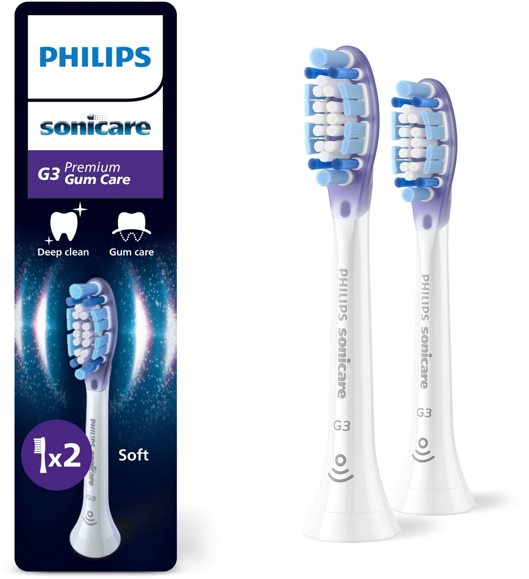 Image of Philips Sonicare Aufsteckbürsten "G3 Premium Gum Care" für gesünderes Zahnfleisch, für jedes Sonicare Handstück