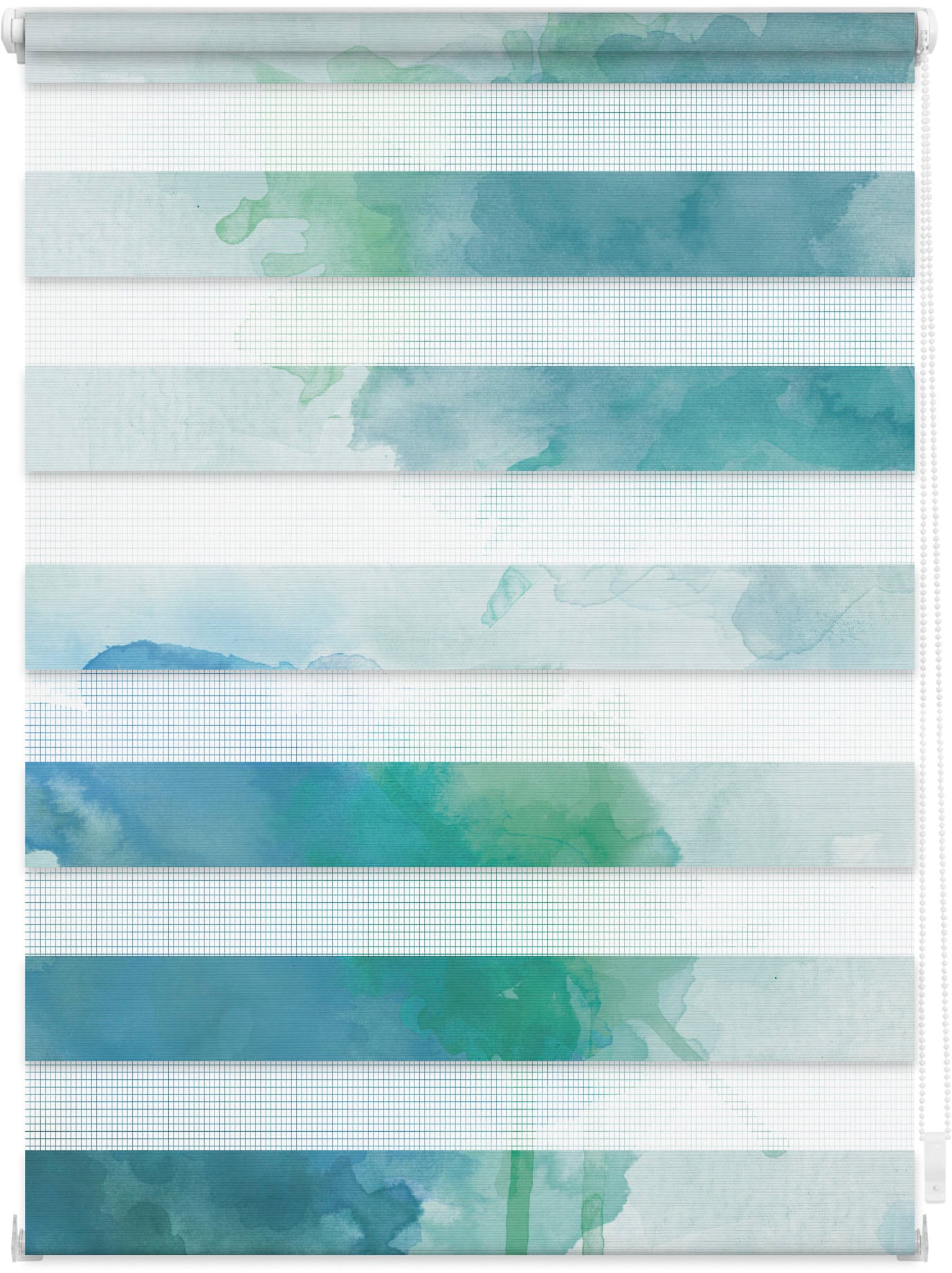 Image of LICHTBLICK ORIGINAL Doppelrollo "Duo Rollo Motiv Aquarell" Lichtschutz ohne Bohren freihängend bedruckt