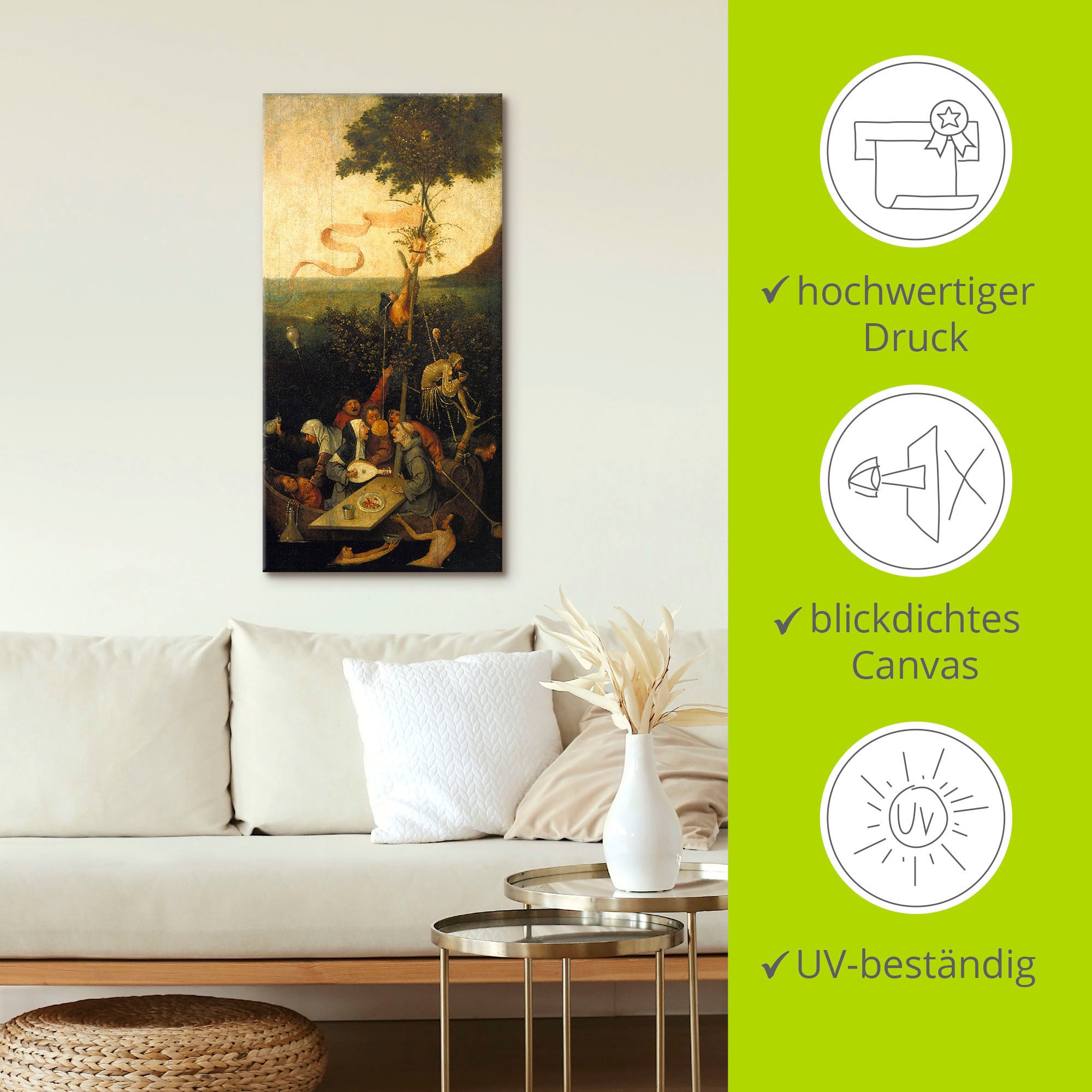 Artland Wandbild »Das Narrenschiff.«, Gruppen & Familien, (1 St.), als Leinwandbild, Wandaufkleber in verschied. Grössen
