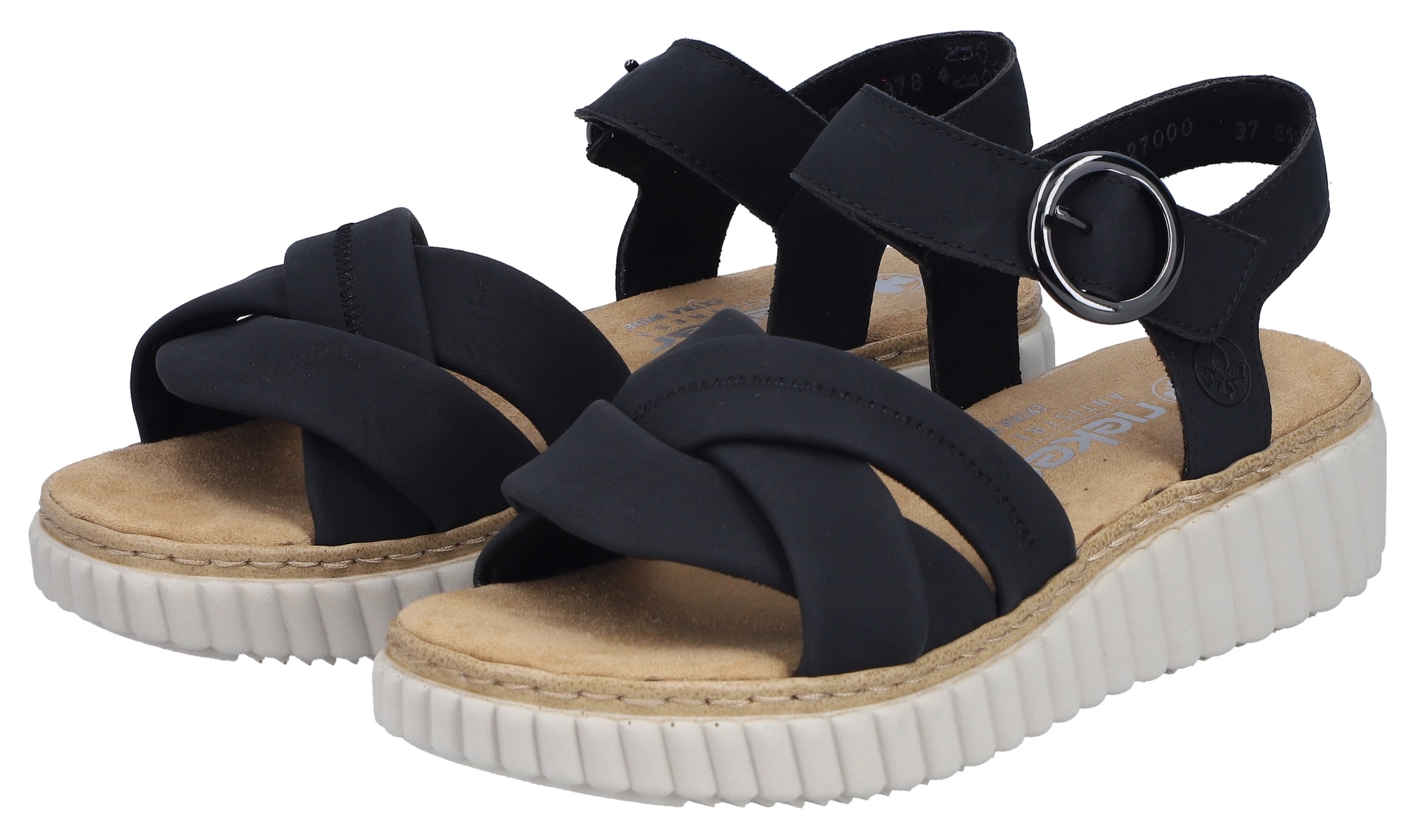 Image of Rieker Sandale Sommerschuh, Keilsandalette, Urlaubsschuh mit Klettriemchen