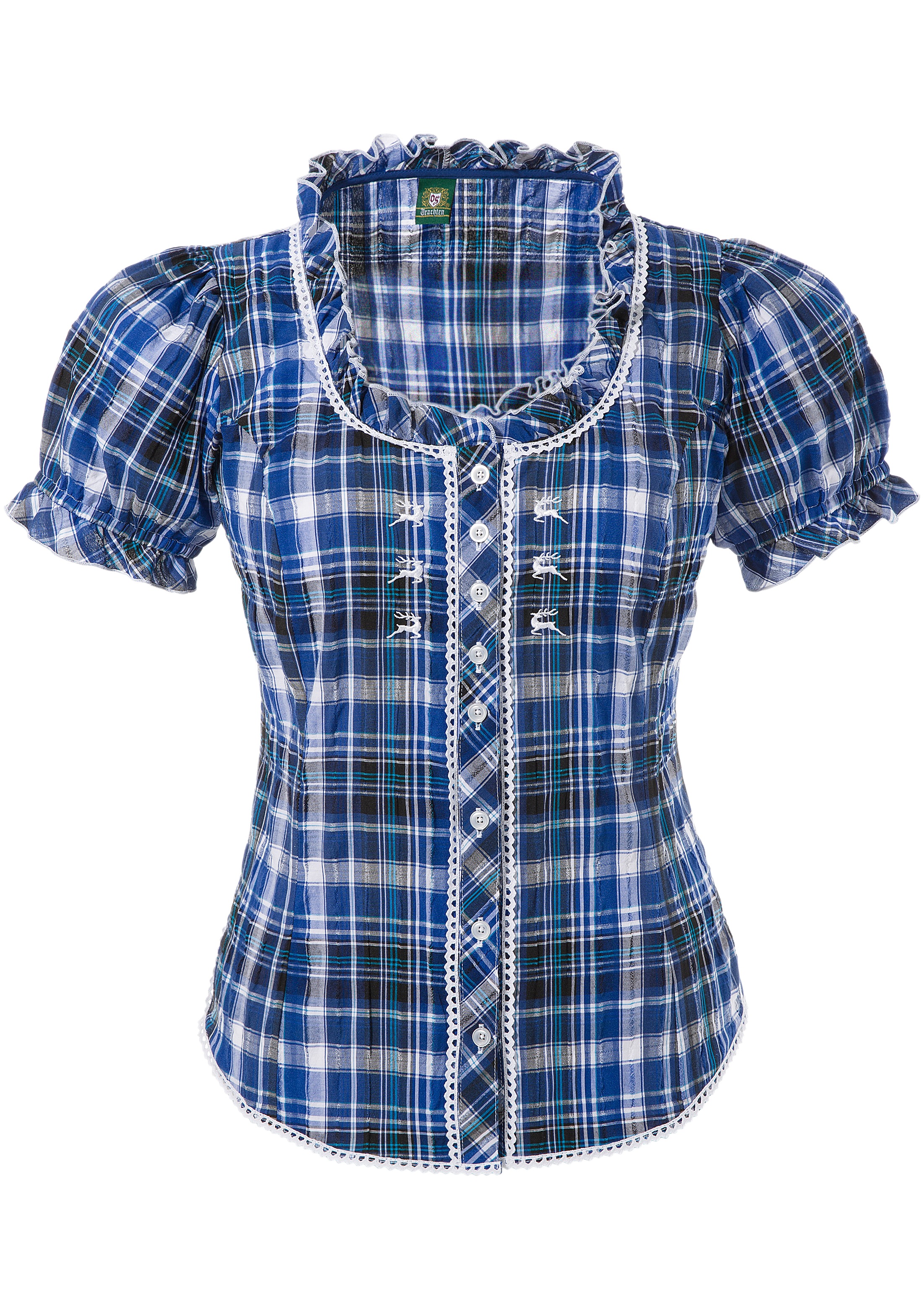Trachtenbluse Damen in Crash-Optik