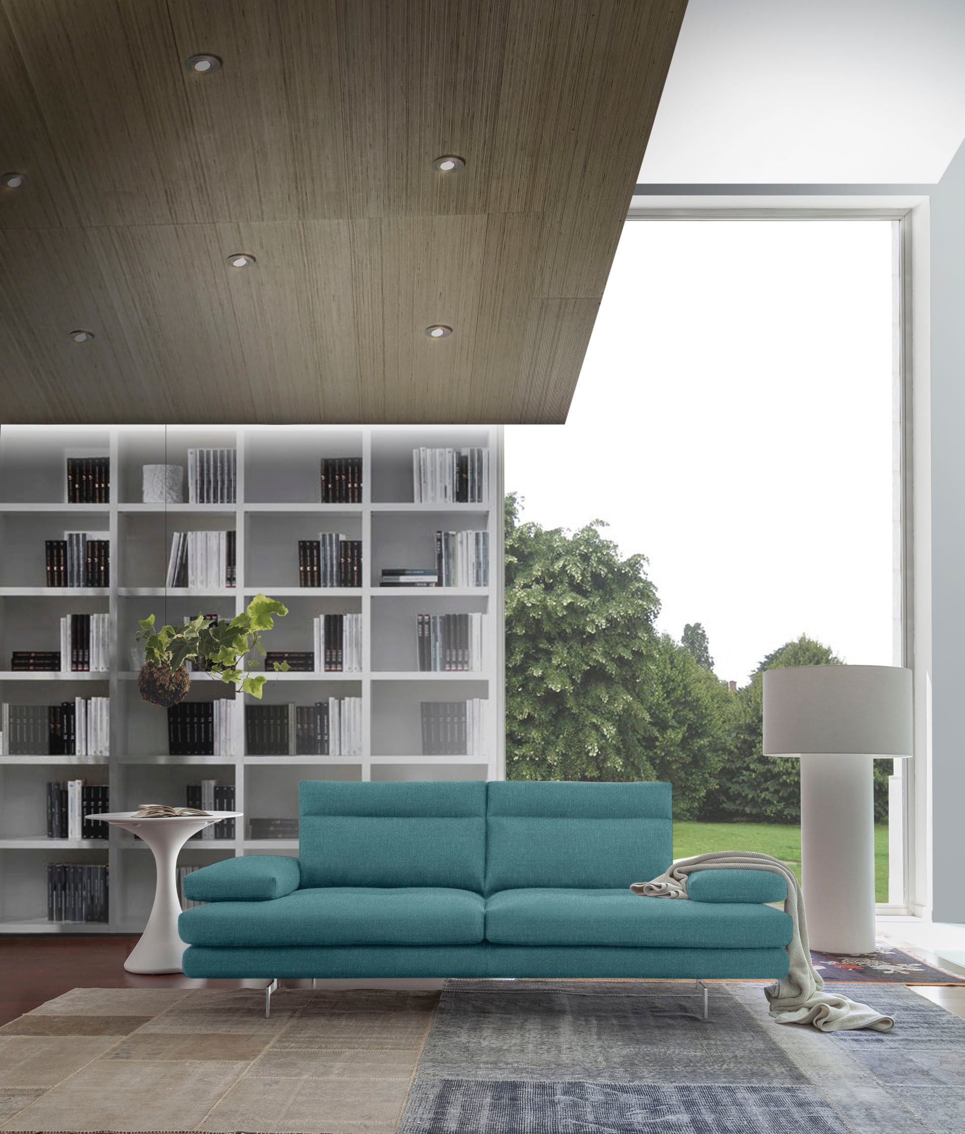 CALIA ITALIA 3,5-Sitzer »Toby Wing, italienisches Designsofa mit erstklassigem Sitzkomfort« inklusive Sitztiefenverstellung, Füsse in Chrom glänzend