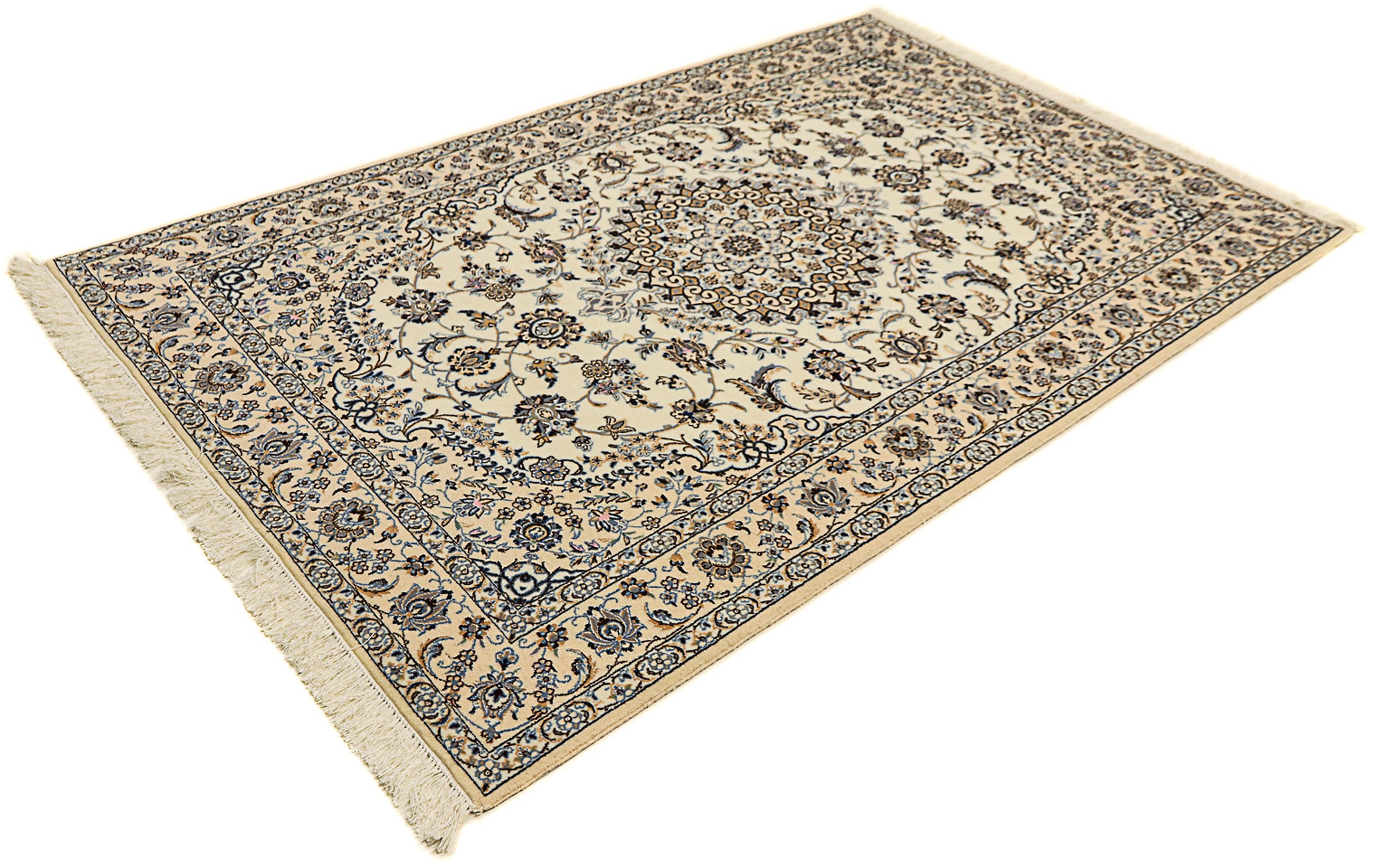 Image of morgenland Orientteppich »Perser - Nain - Premium - 213 x 137 cm - beige«, rechteckig, 6 mm Höhe, Wohnzimmer, Handgeknüpft, Einzelstück mit Zertifikat bei Ackermann Versand Schweiz