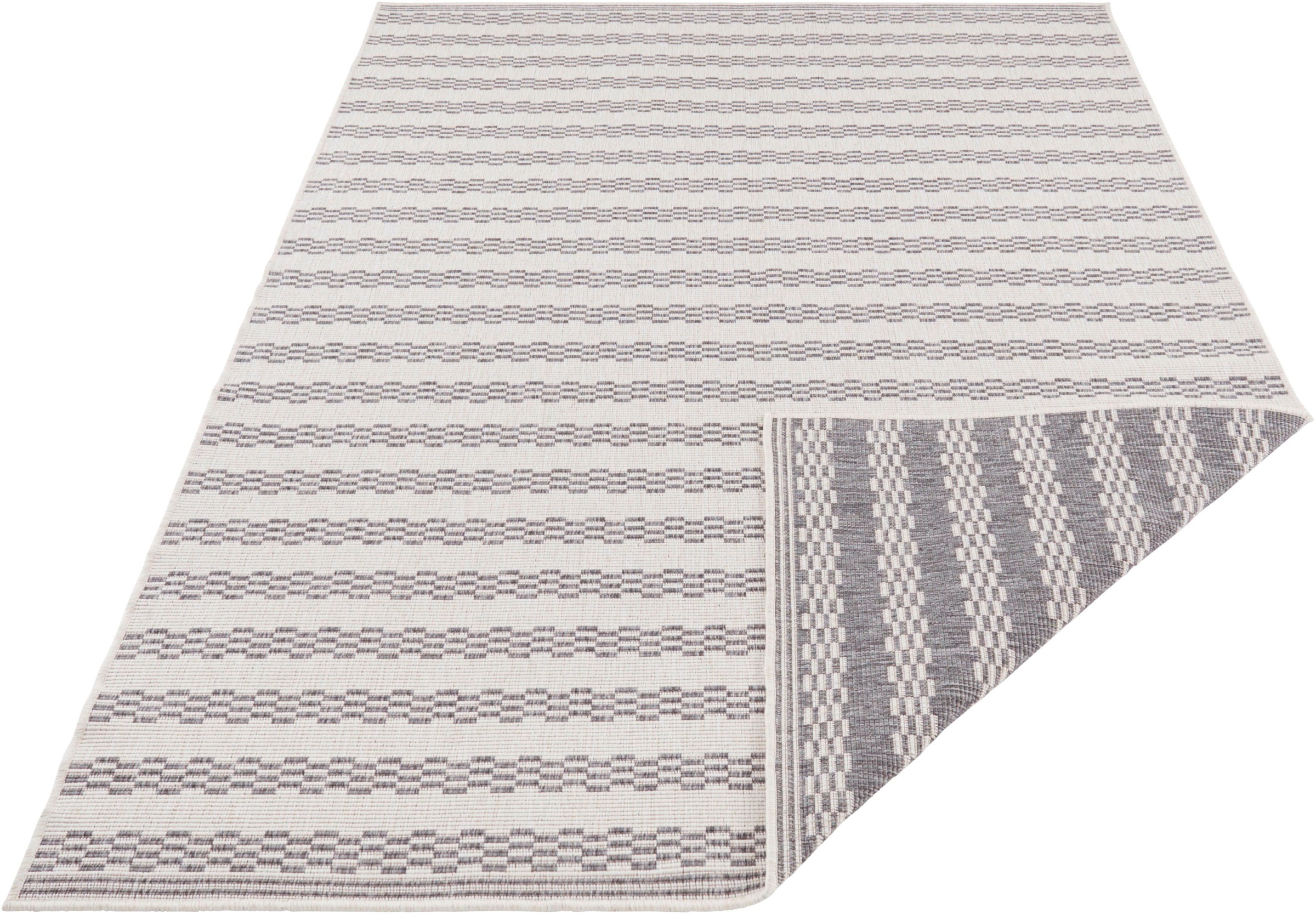 Image of freundin Home Collection Teppich »Oak«, rechteckig, 5 mm Höhe, Flachgewebe WendbarIn und Outdoor geeignet, Streifen Optik, Wohnzimmer, Balkon, Terrasse, Pflegeleicht bei Ackermann Versand Schweiz