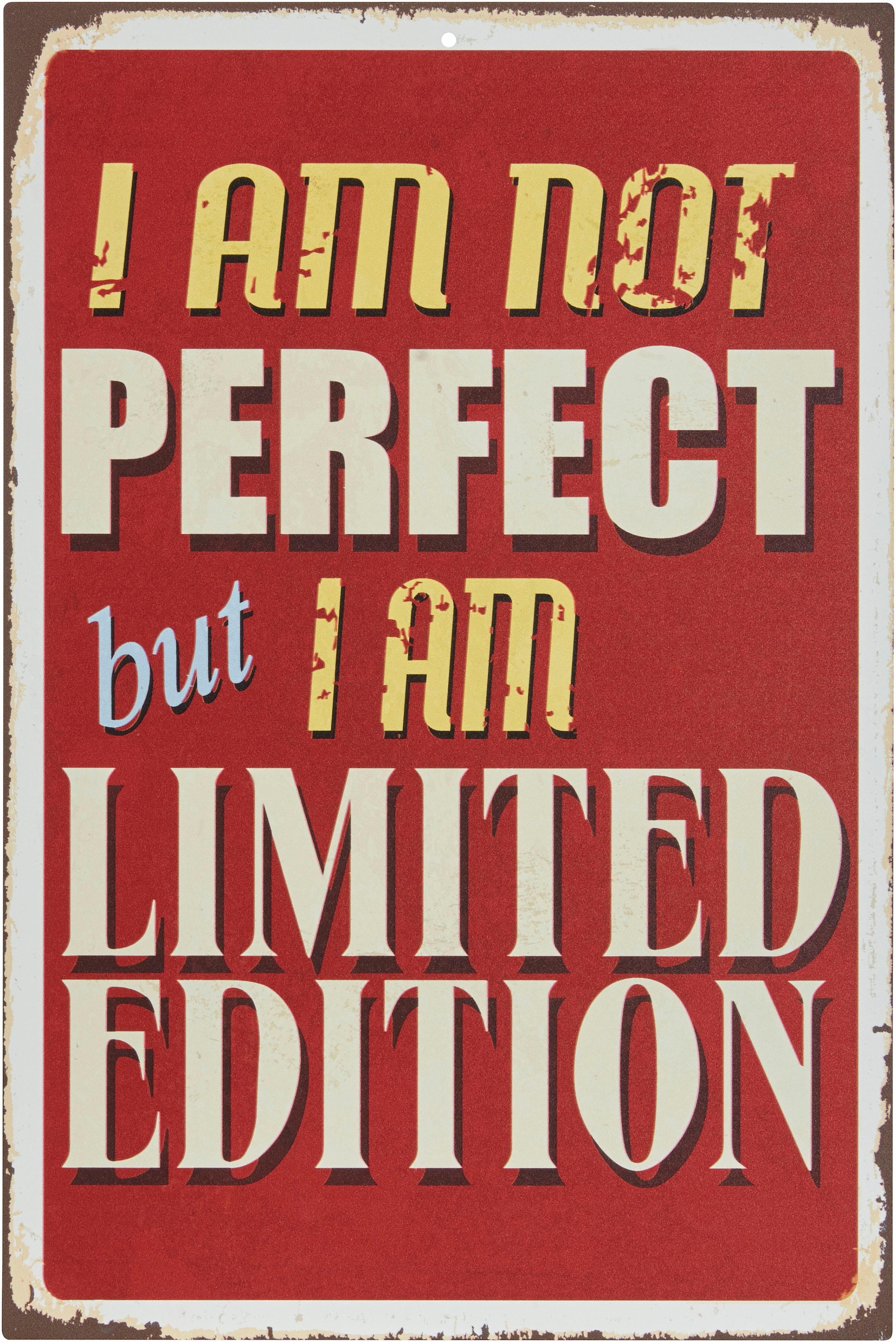 Home affaire Metallbild »I am not perfect …«, Masse (B/H): ca. 30/45 cm