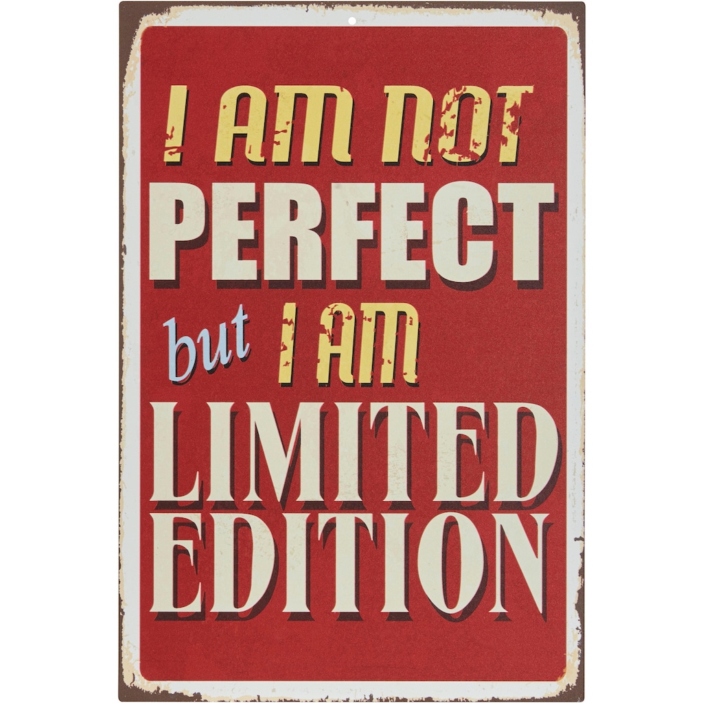 Home affaire Metallbild »I am not perfect …«, Masse (B/H): ca. 30/45 cm