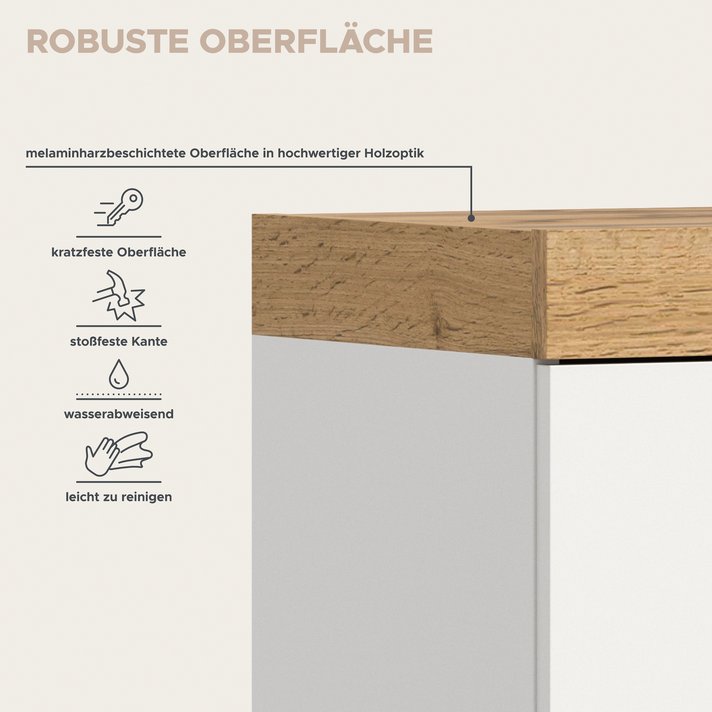 GOODproduct Sekretär »MAMBO, Höhe 122cm, 2 Türen, 1 Schubkasten, 1 Klappe« Home-Office-Schreibtisch, PC-Schrank, Schreibtisch, Office
