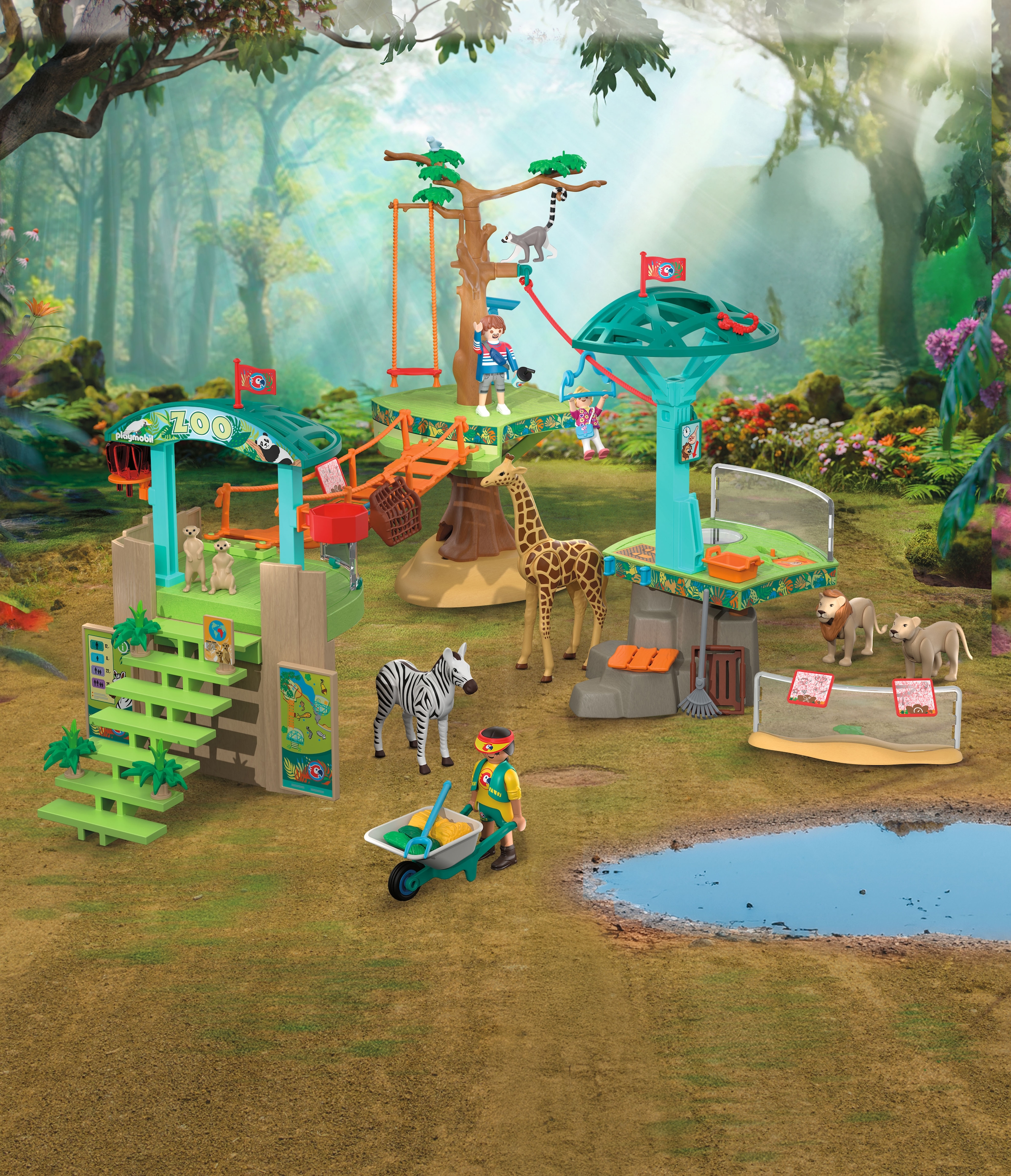 Playmobil® Konstruktions-Spielset »Zoo: Wildnis-Kletterpark (72070), Animals & Friends« Made in Europe