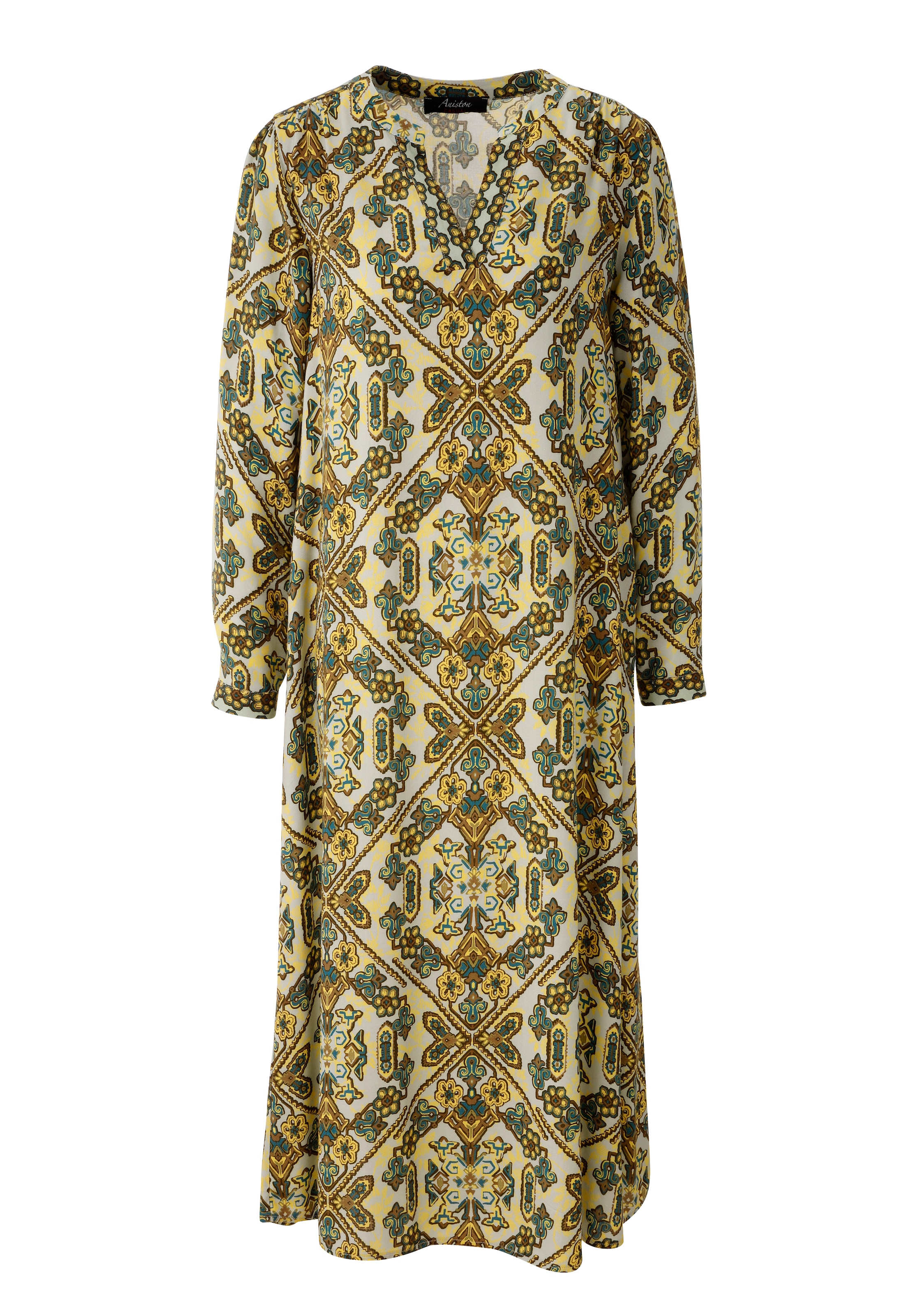 Aniston CASUAL Blusenkleid Eingrifftaschen mit extravagantem, grafischen Druck - NEUE KOLLEKTION