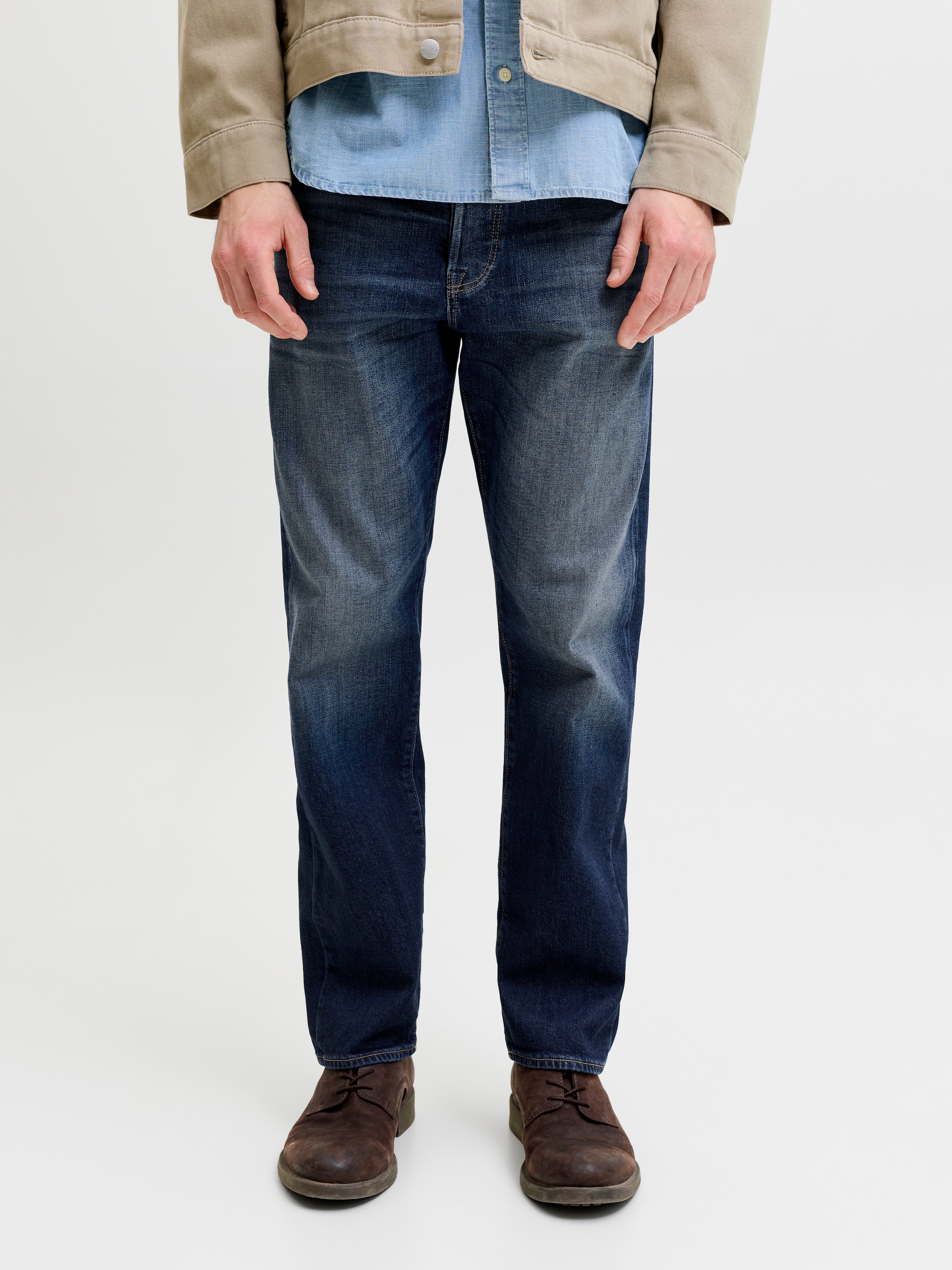 Image of Jack & Jones Relax-fit-Jeans "JJICHRIS JJICON JOS" Baumwollmischung, relaxed fit