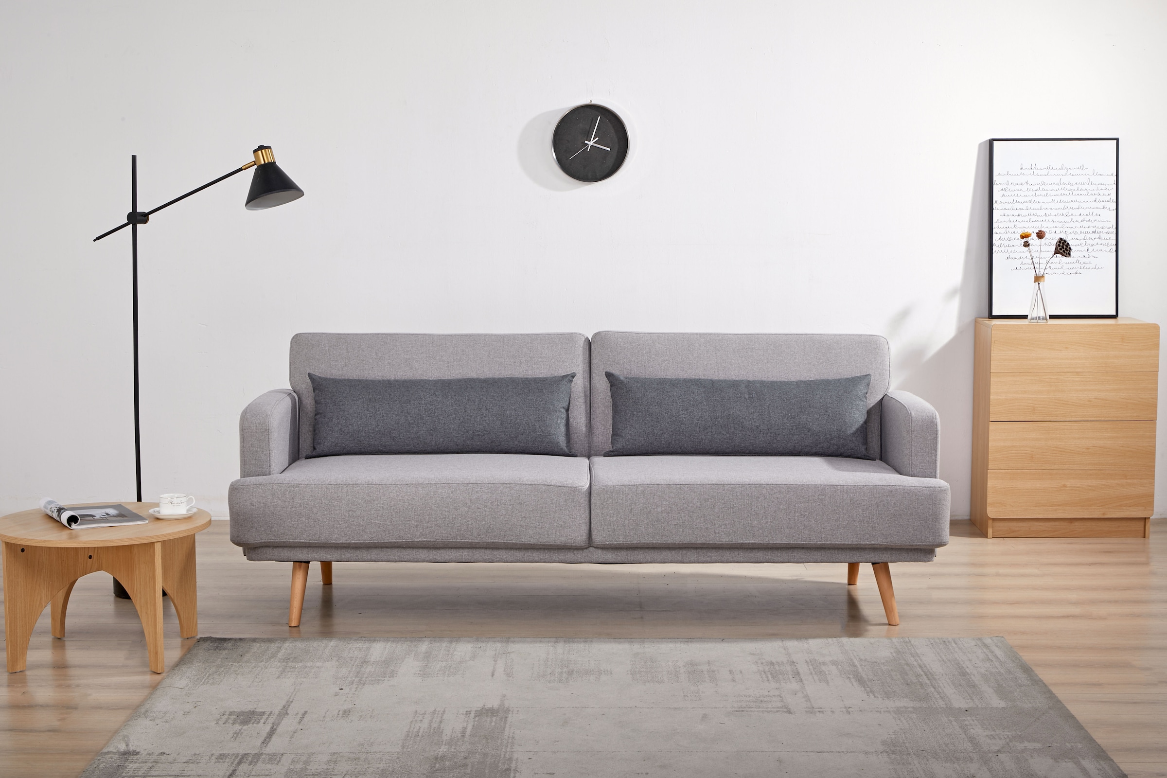 Image of SalesFever Schlafsofa "Malmö - Komfortabler 2,5-Sitzer inklusive Zierkissen" mit Schlaffunktion, Breite 214 cm