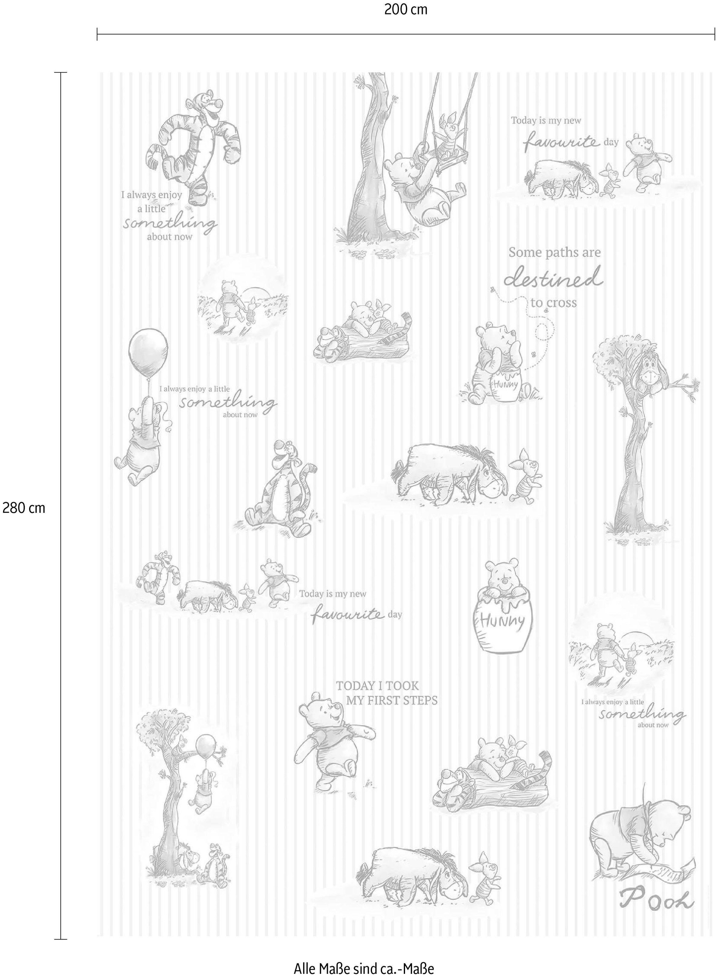 Modische Komar Vliestapete »Winnie the Pooh Stripes«, 200x280 cm (Breite x  Höhe) ohne Mindestbestellwert shoppen
