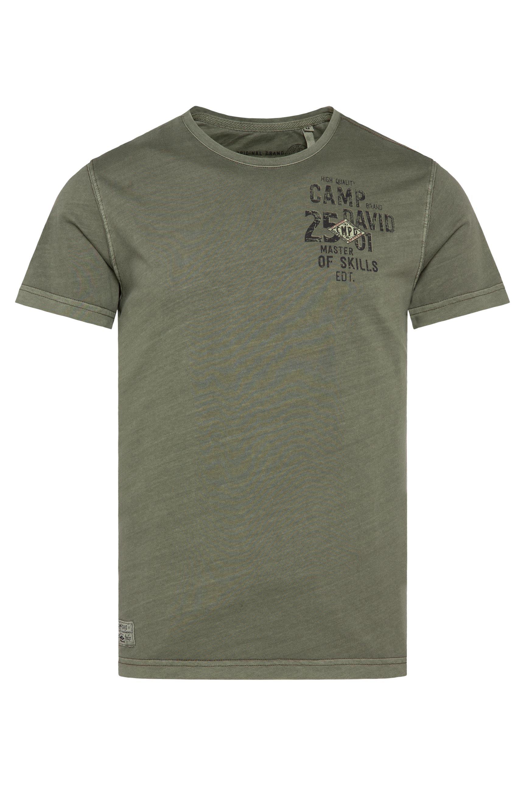 CAMP DAVID T-Shirt, mit Logo-Bestickung am Ärmel