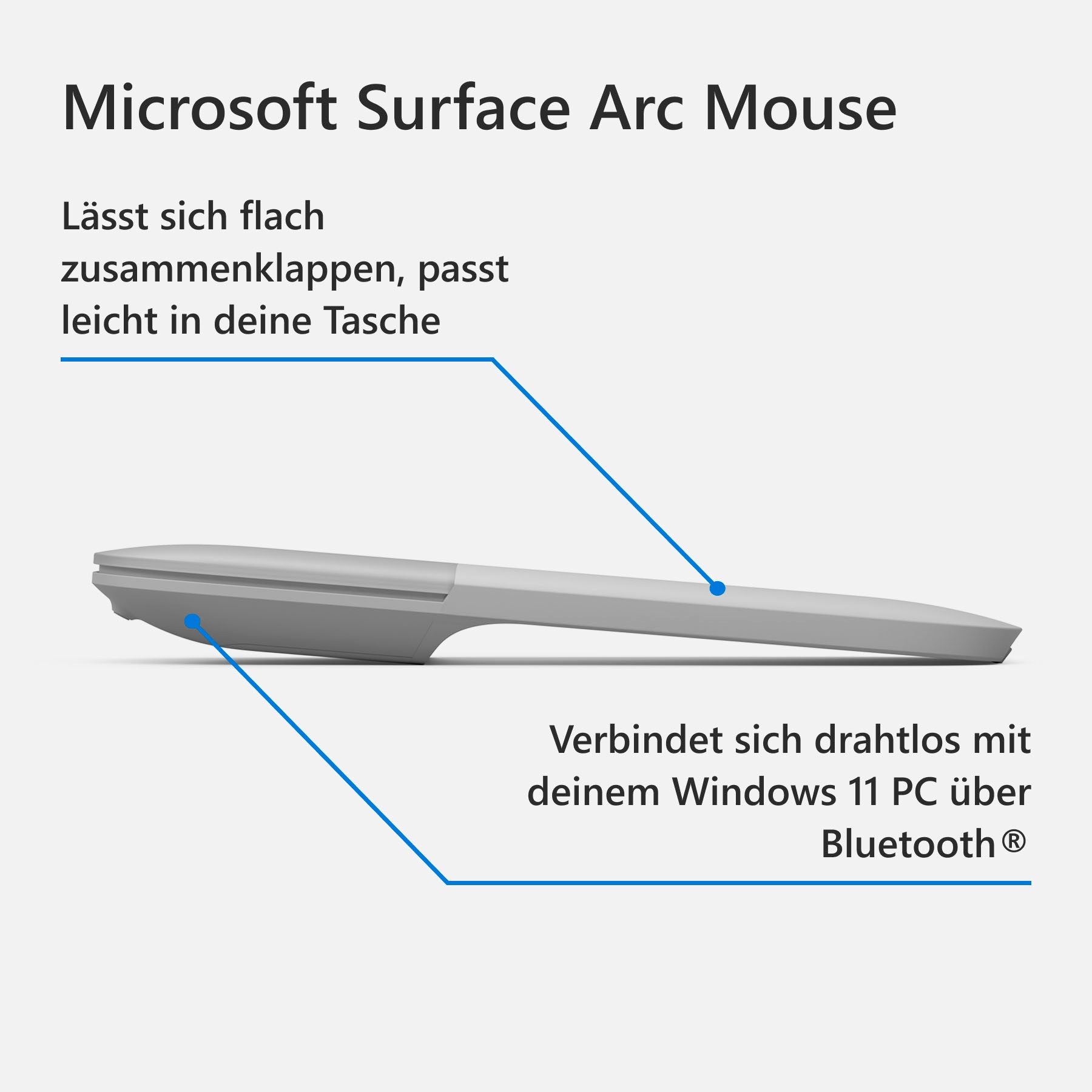 Microsoft Maus »Microsoft Surface Arc Mouse CZV-00066«, Bluetooth