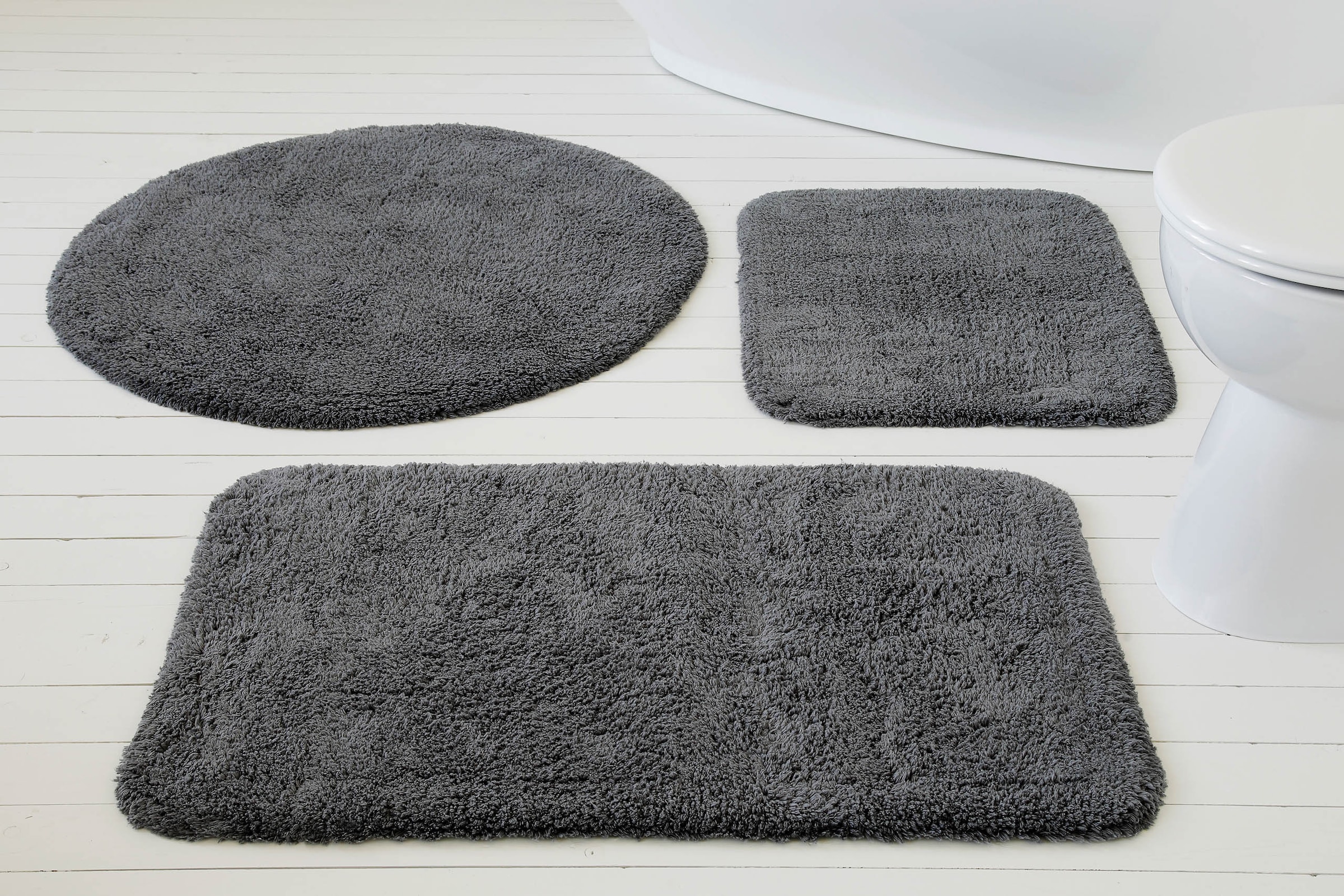 my home Badematte »Kian«, fussbodenheizungsgeeignet, Badvorleger, Badteppich aus 100%Baumwolle, weich, waschbar, saugfähig