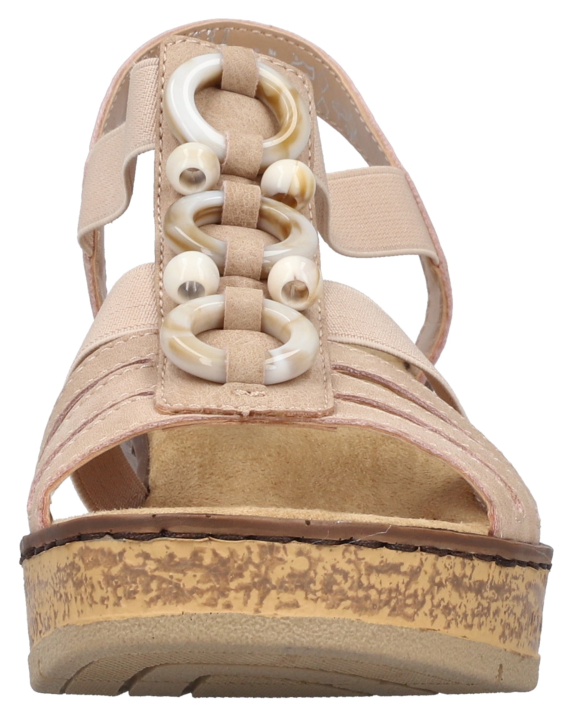 Rieker Sandales compensées  Sommerschuh, Plateausandale, Schlupfschuh mit seitlichen Gummizügen