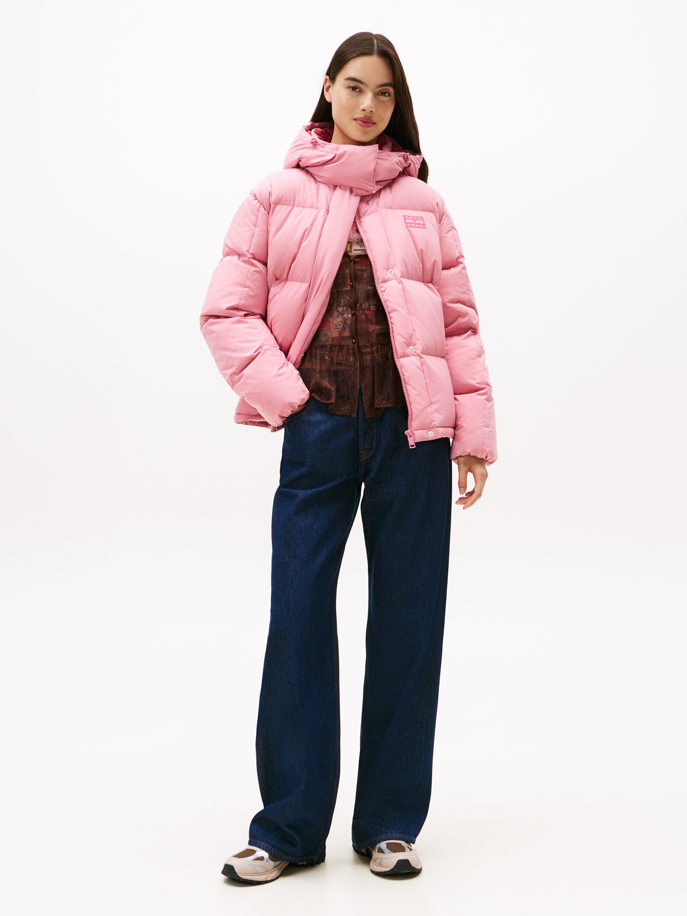 Tommy Jeans Steppjacke »TJW ALASKA GRID DOWN JACKET EXT« mit Kapuze