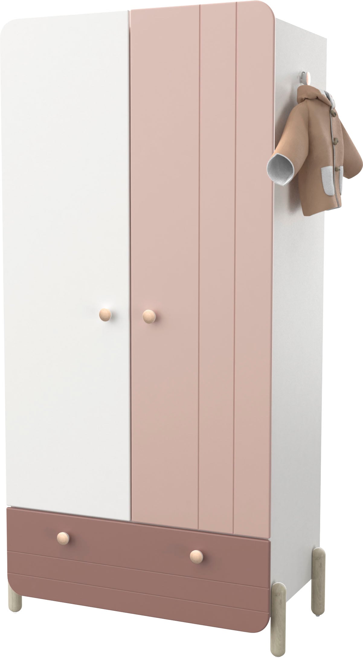Demeyere GROUP Kleiderschrank »Janne,Breite ca. 90cm, Höhe ca. 180cm, 4 Türen«, mit grosszügigen Stauraum und praktische Funktionen