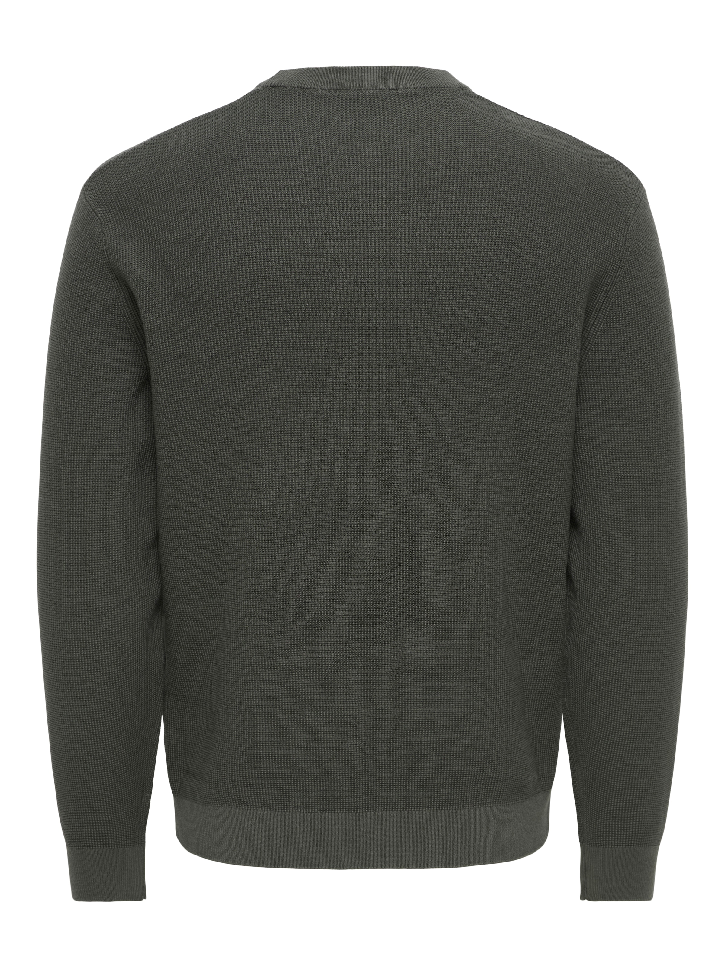 ONLY & SONS Pull à col rond »ONSTONY DS 12 LS WAFFLE CREW KNIT« coton, coupe décontractée
