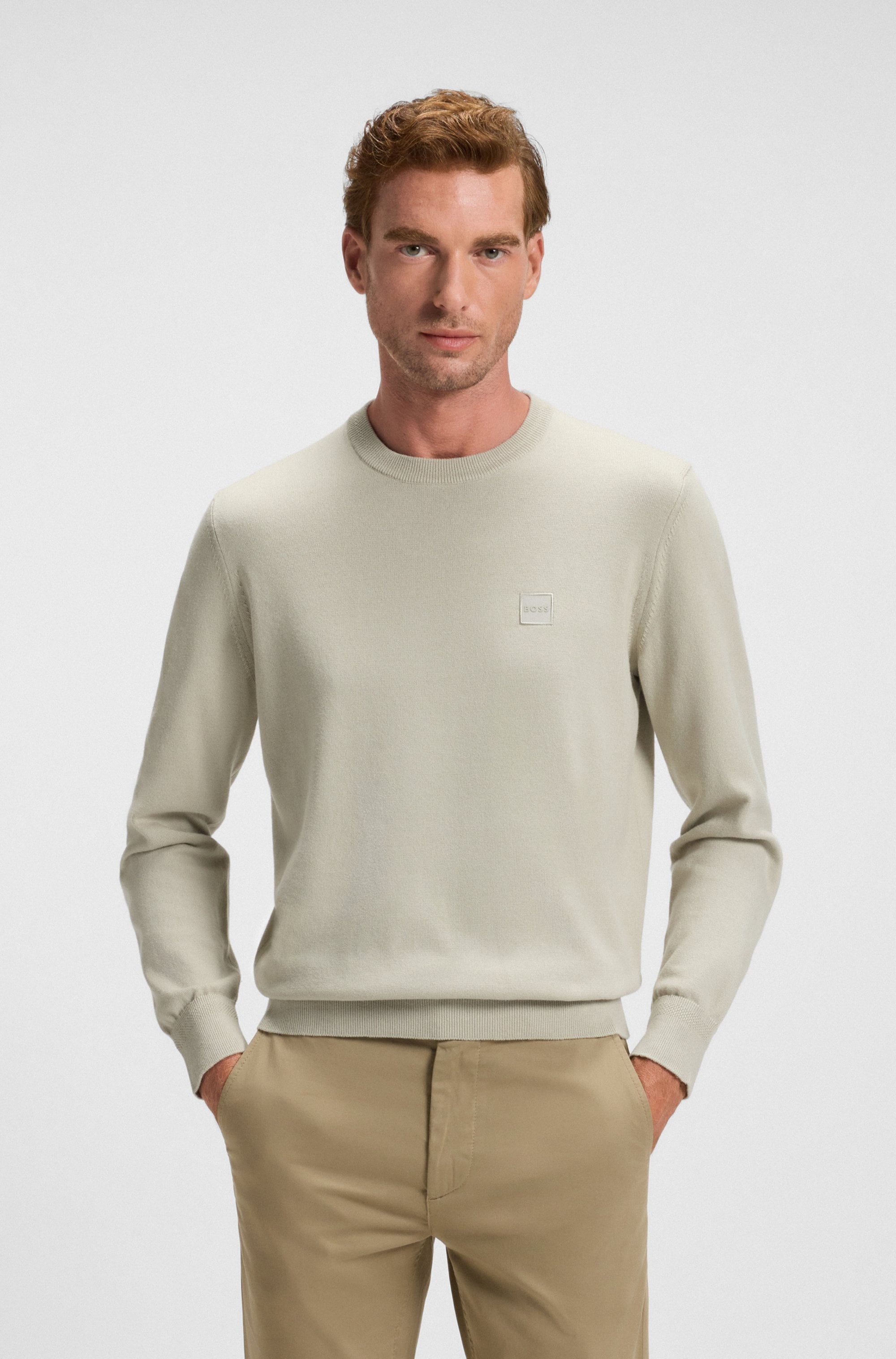 Image of BOSS ORANGE Strickpullover "Kanovano" mit Rundhalsausschnitt