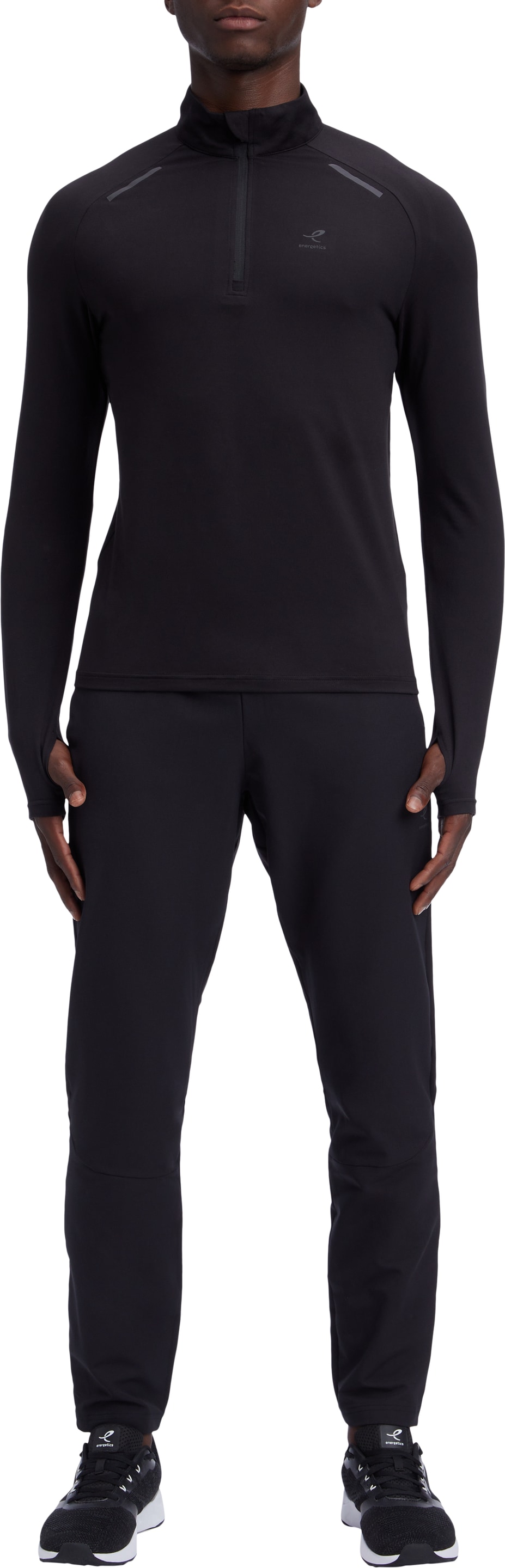 Energetics T-shirt de course »HE.-LANGARMSHIRT CUSCO IV M« col roulé, demi-fermeture éclair, pour tenues de sport, avec technologie DRY PLUS